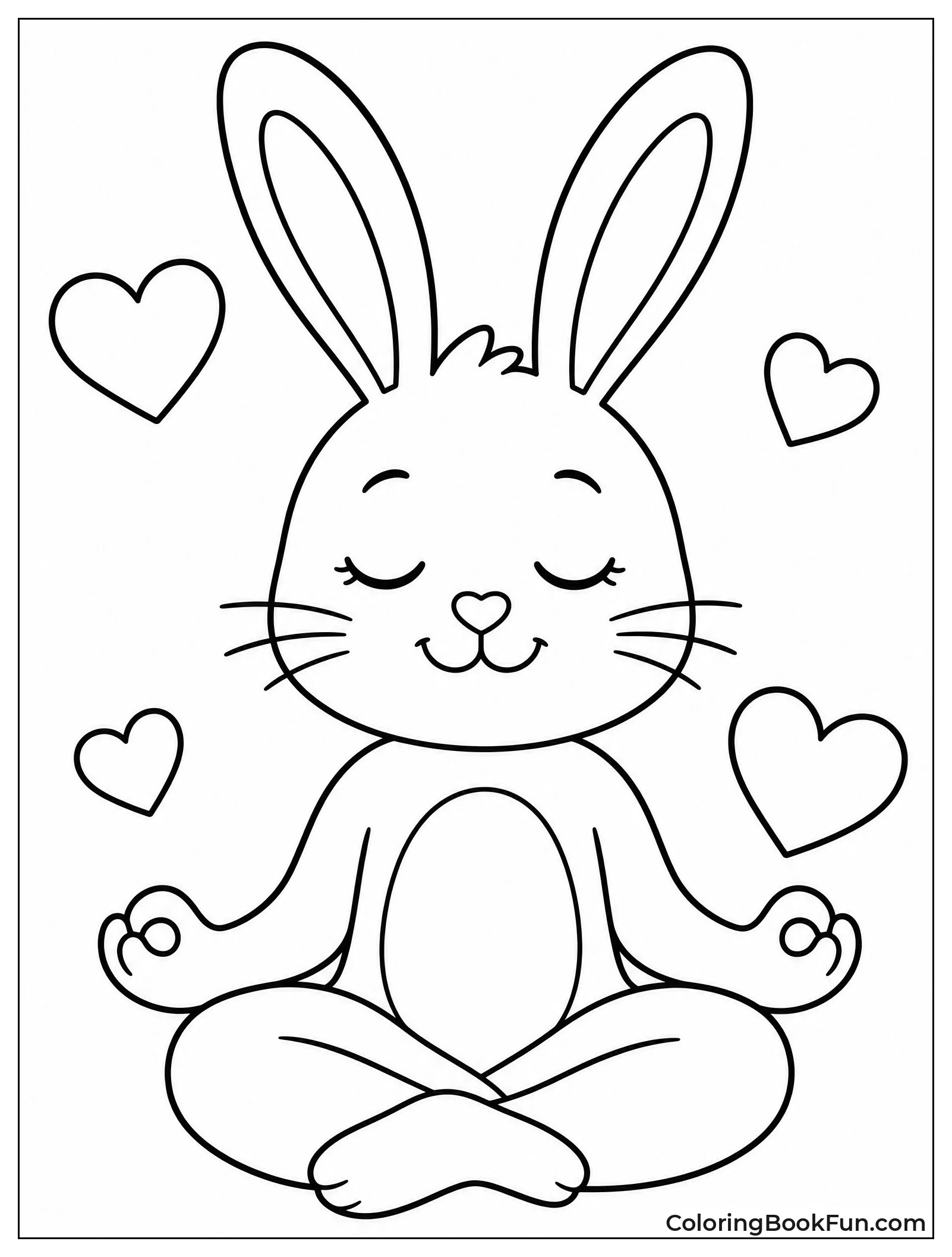 Bunny Meditating with Peaceful Look