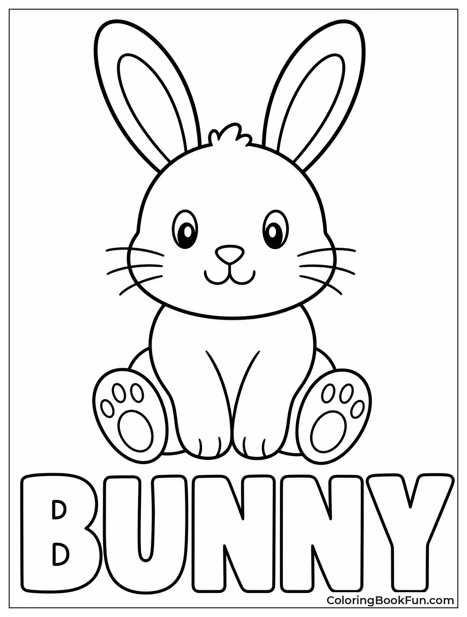 Simple Sitting Bunny Outline