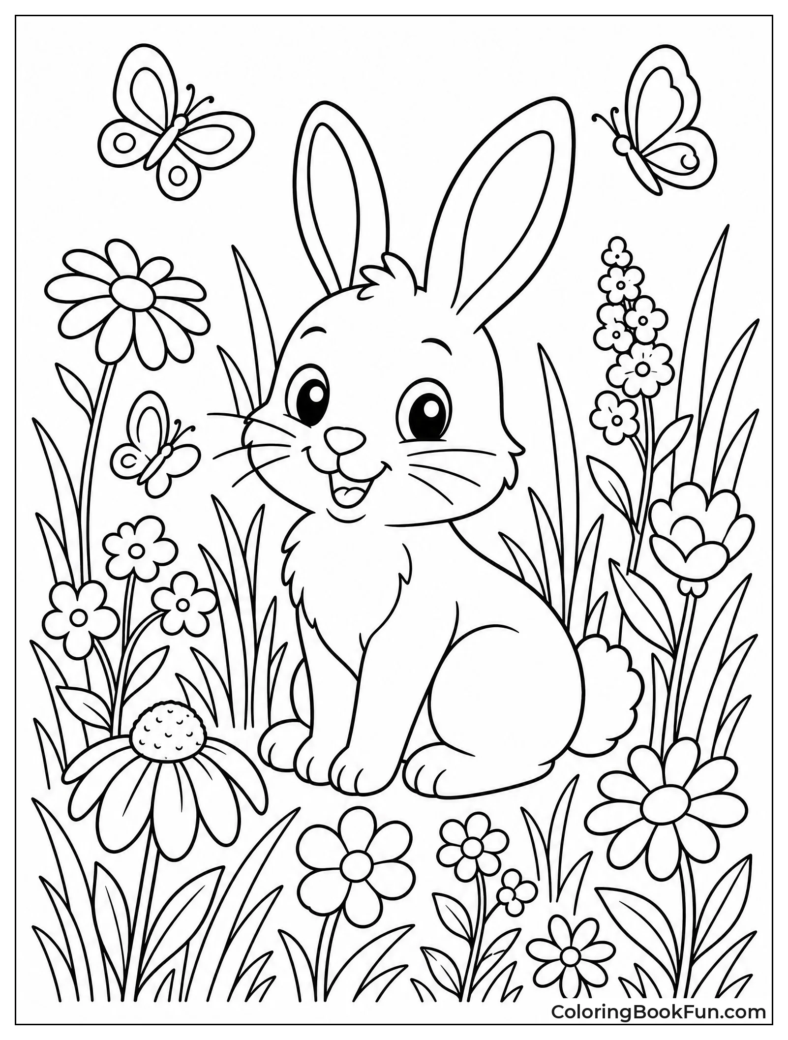 Rabbit in Wildflower Meadow