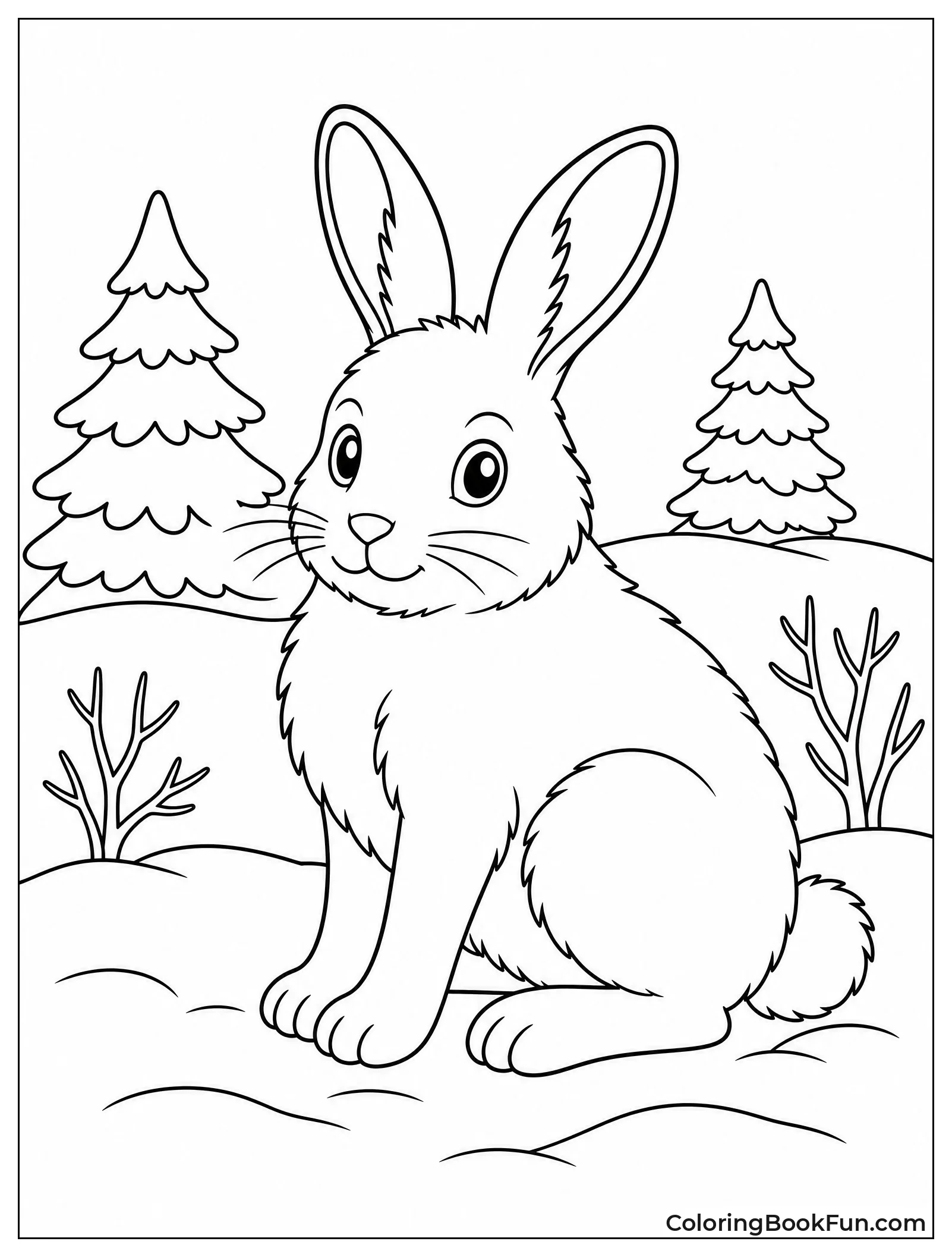 Arctic Hare in Snow
