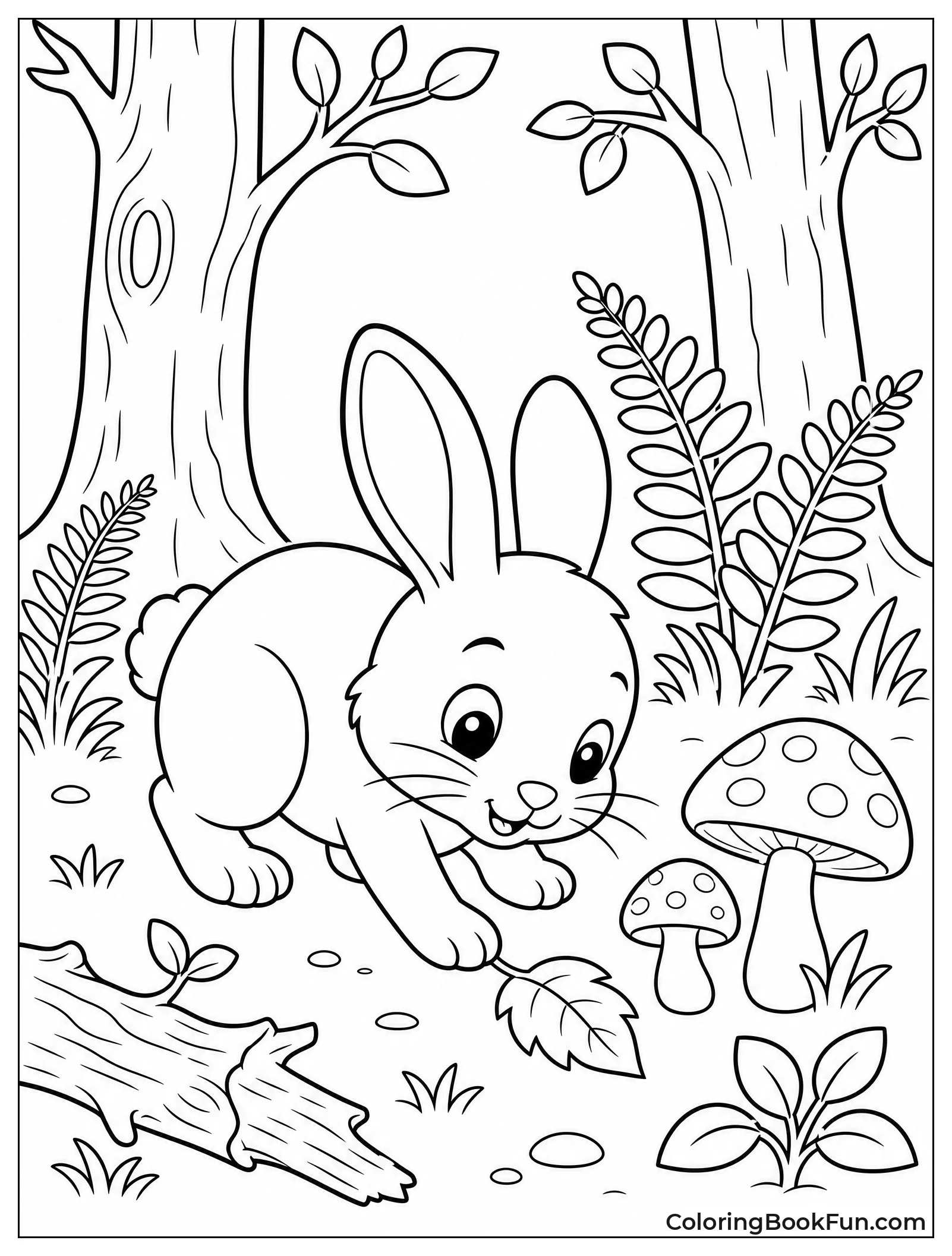 Rabbit Exploring the Woodland