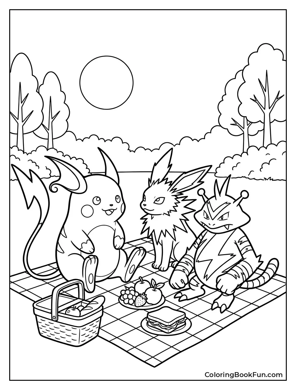 Raichu at Picnic with Friends