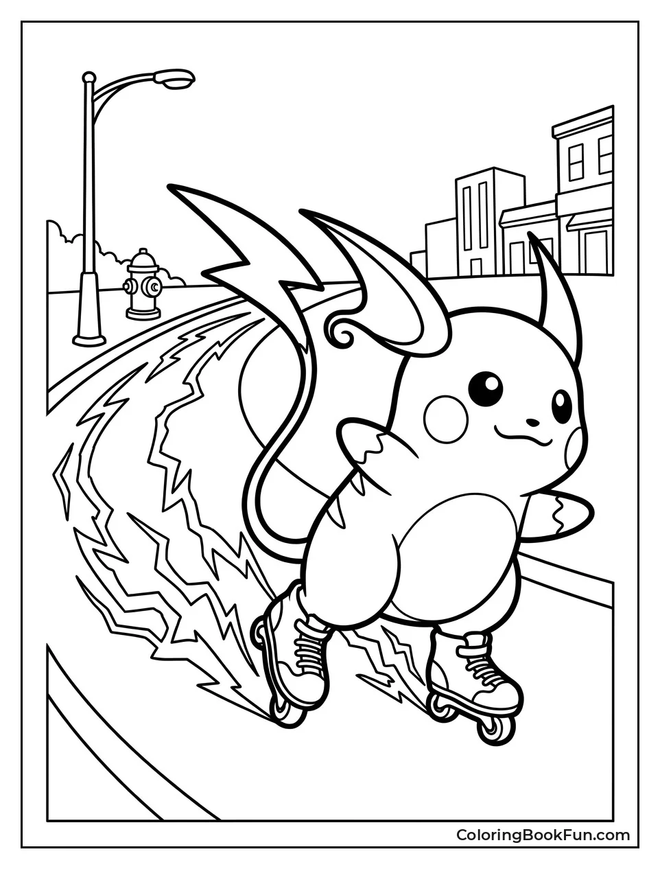 Raichu Zooming on Roller Skates