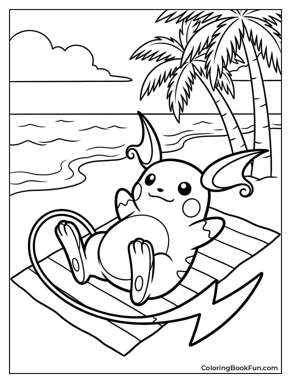 Alolan Raichu on Tropical Beach