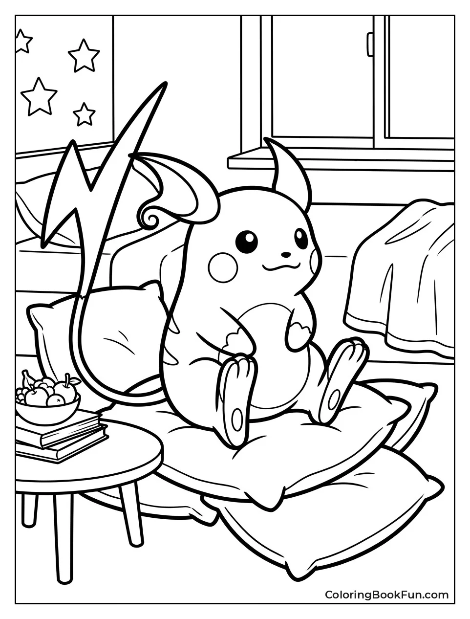 Raichu Relaxing in Pokemon Center