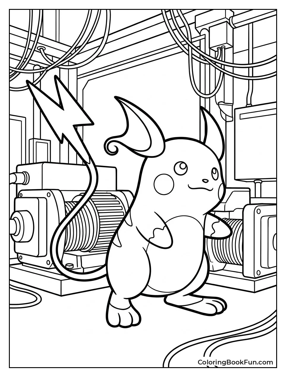 Raichu Exploring a Power Plant