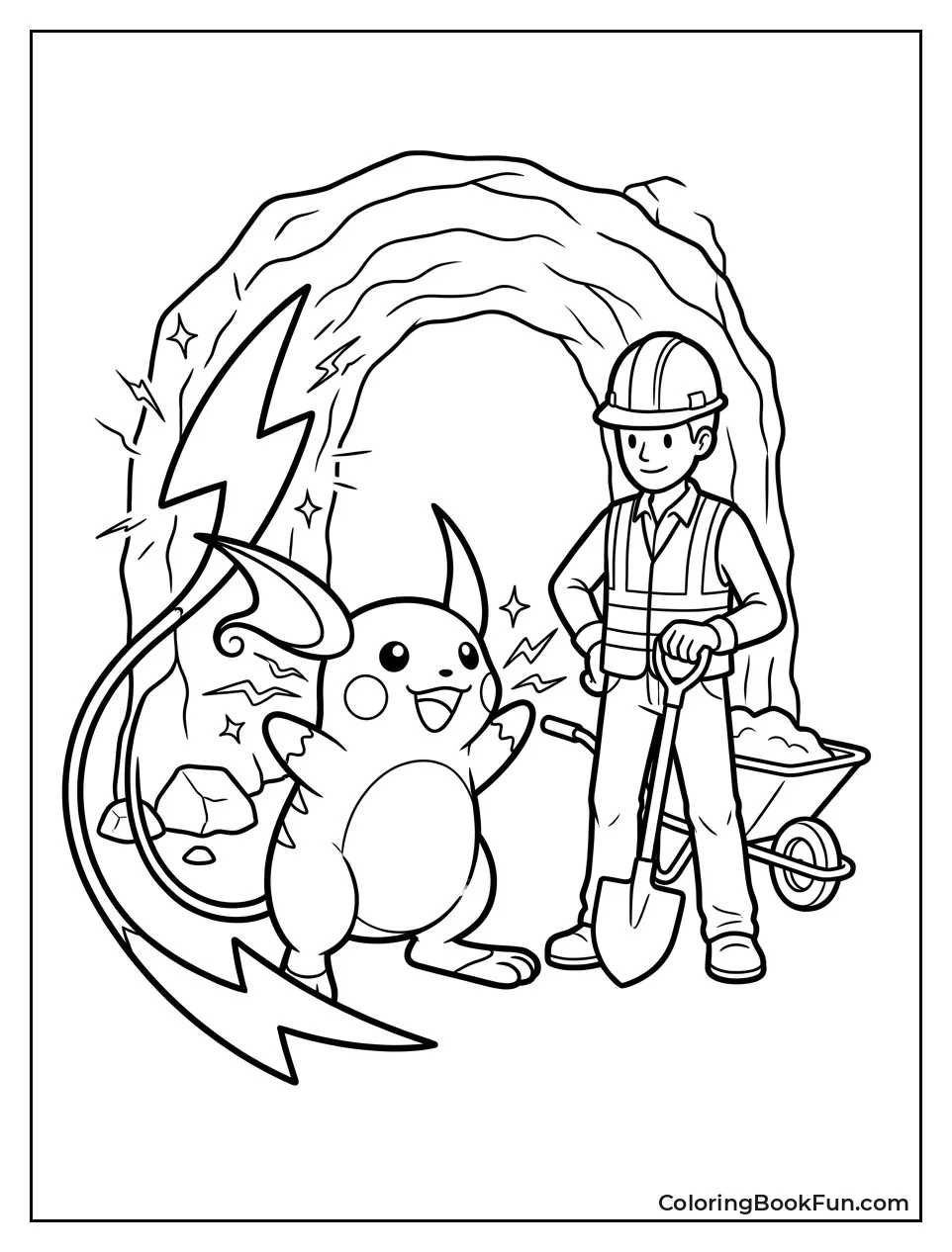 Raichu Lighting up a Tunnel