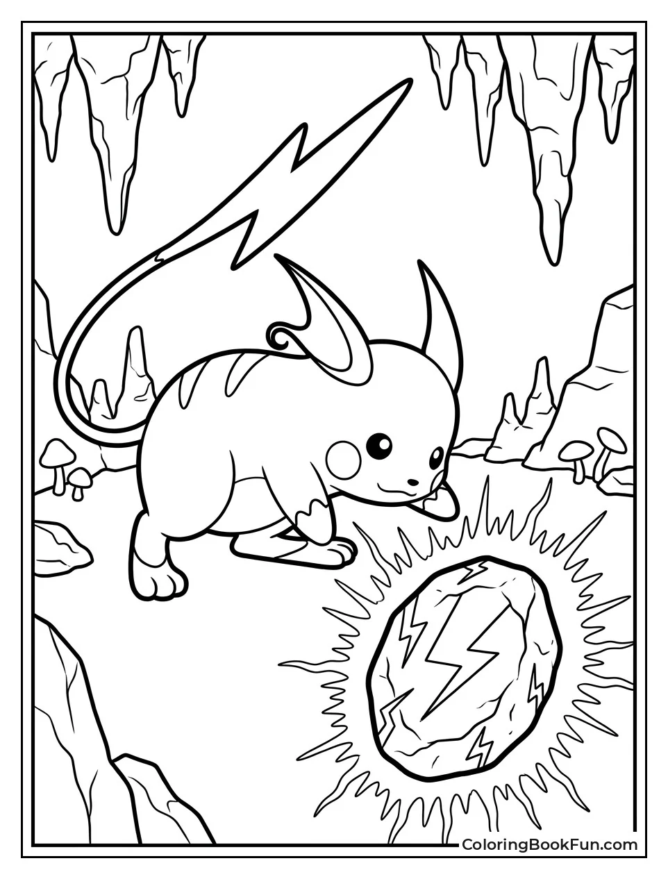 Raichu Finding a Thunder Stone
