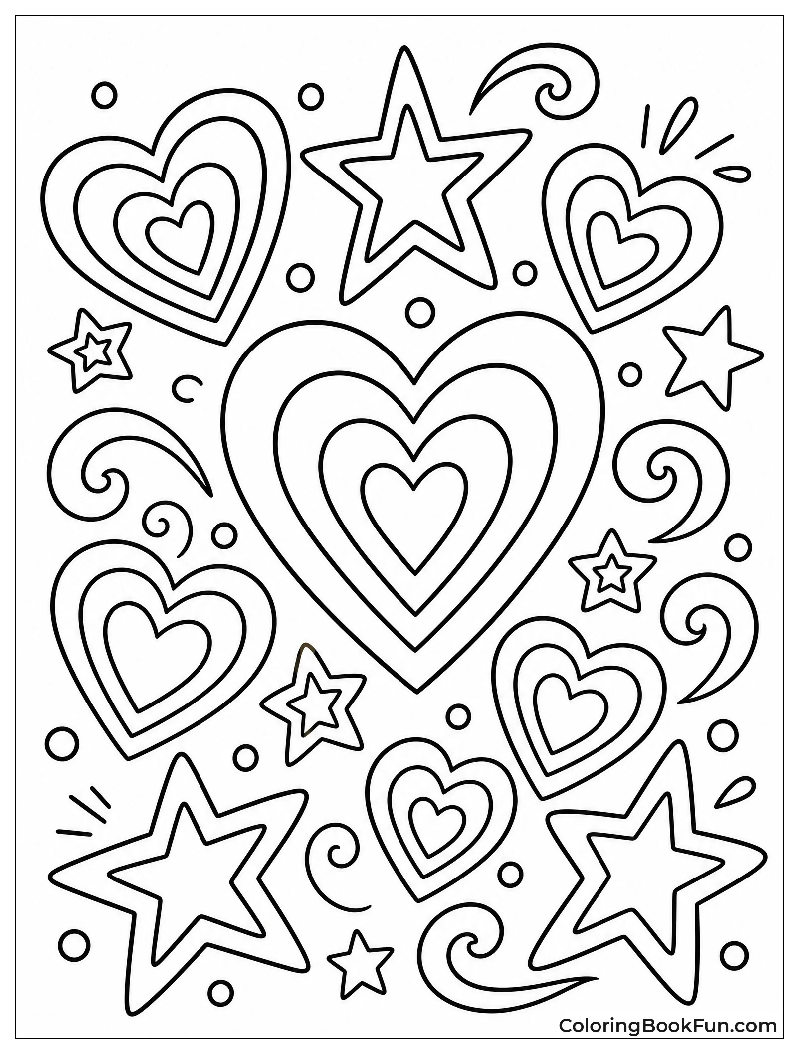 Rainbow Hearts Float with Stars