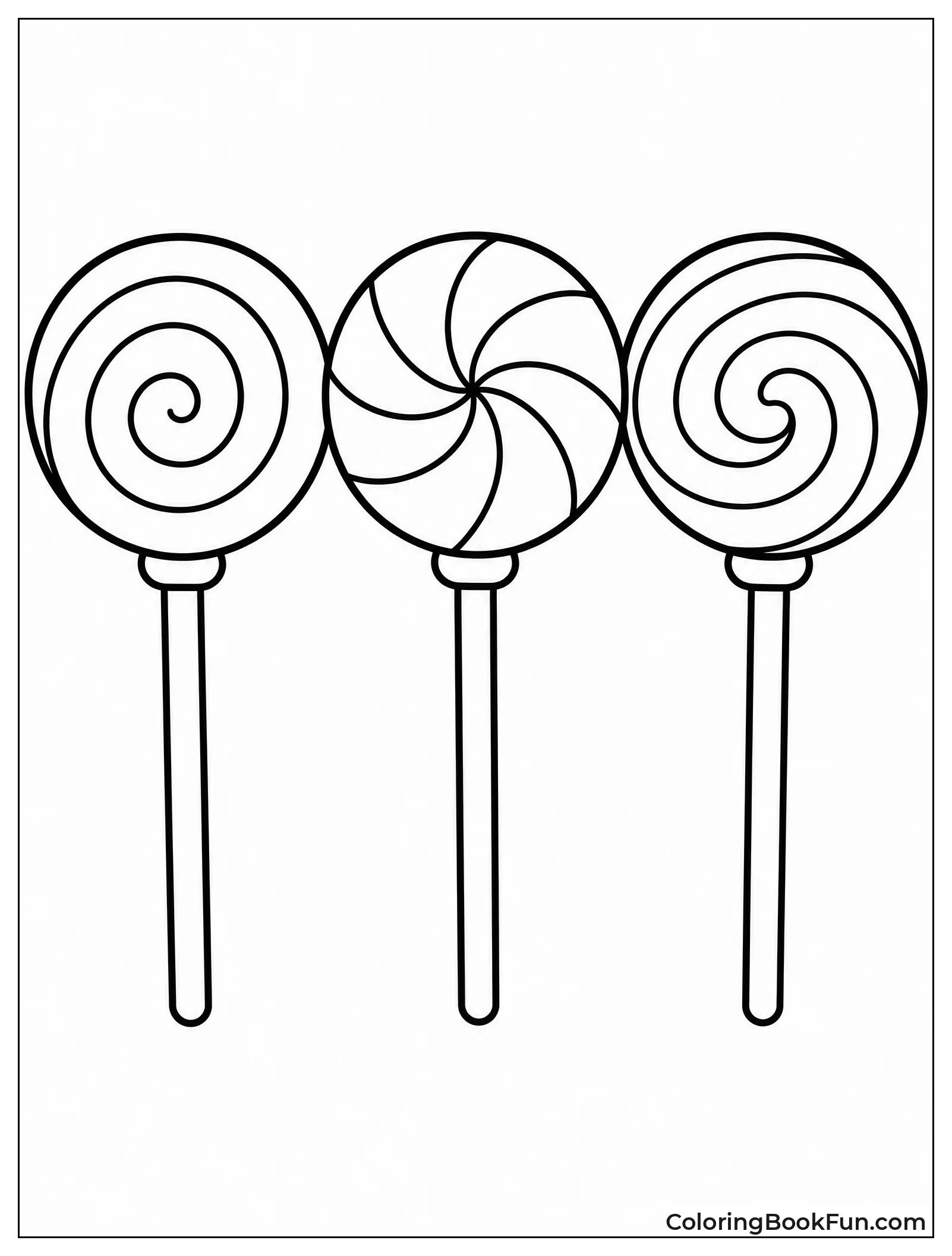 Three Rainbow Lollipops Side by Side
