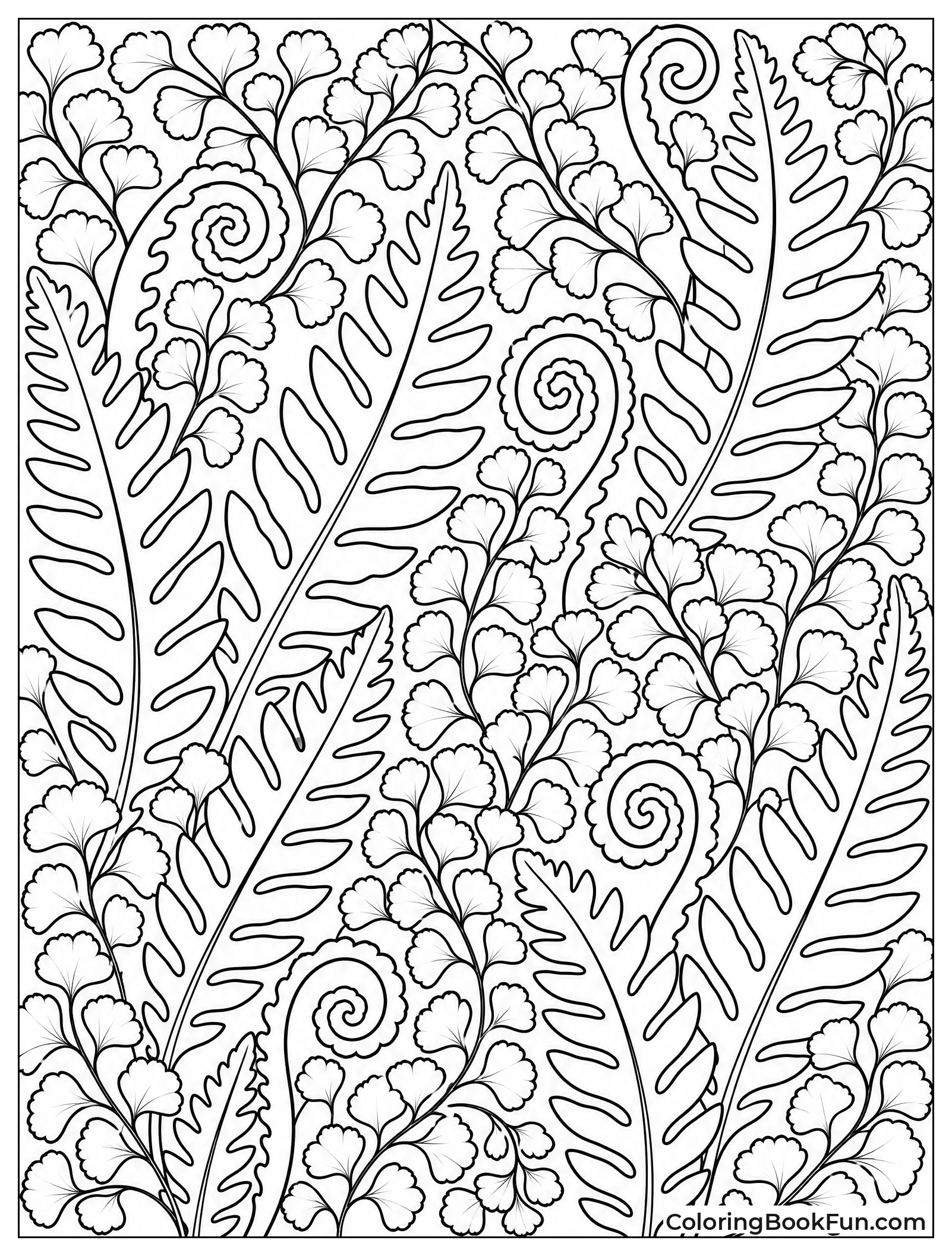 Dense Fern Leaves Pattern