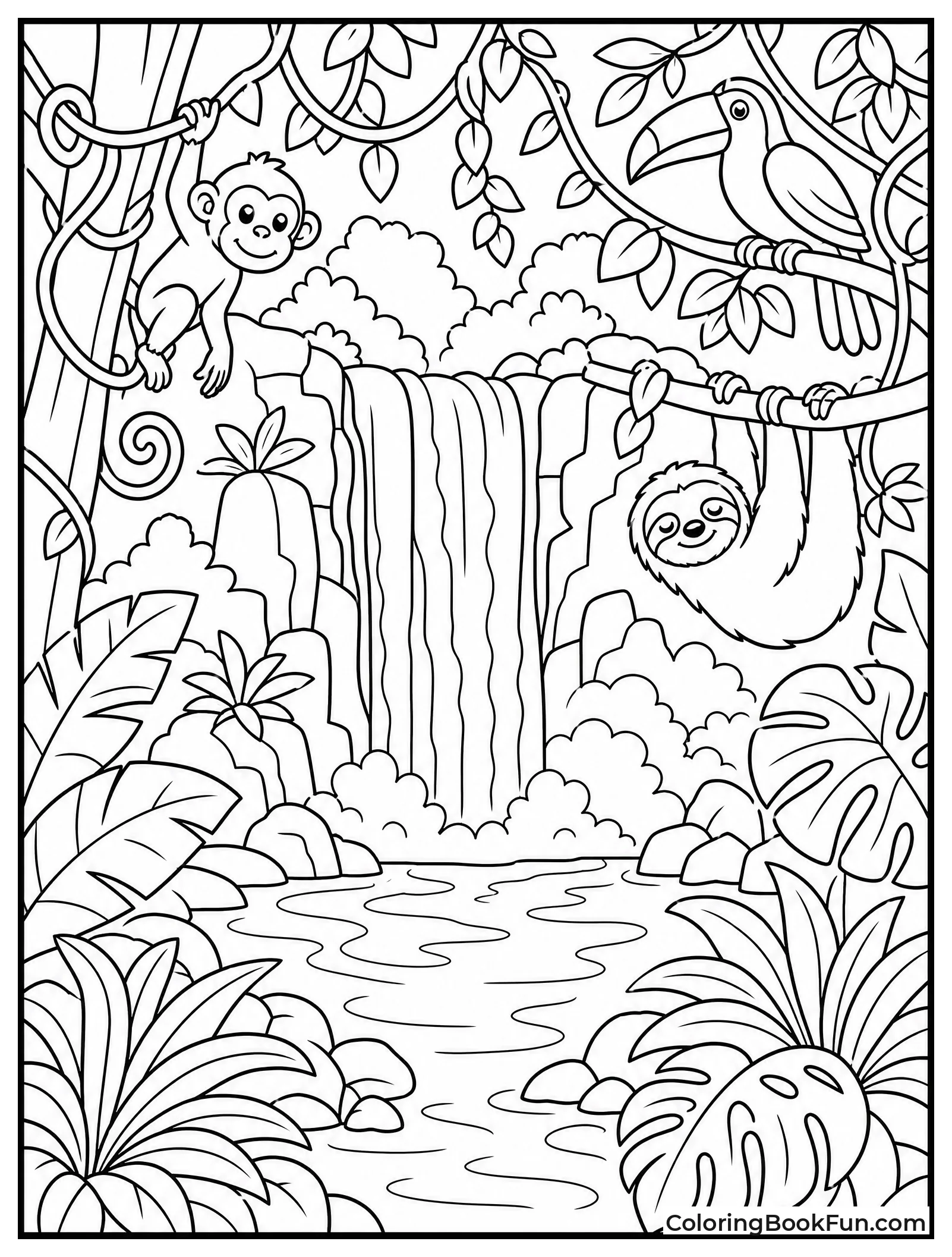 Hidden Waterfall in Jungle