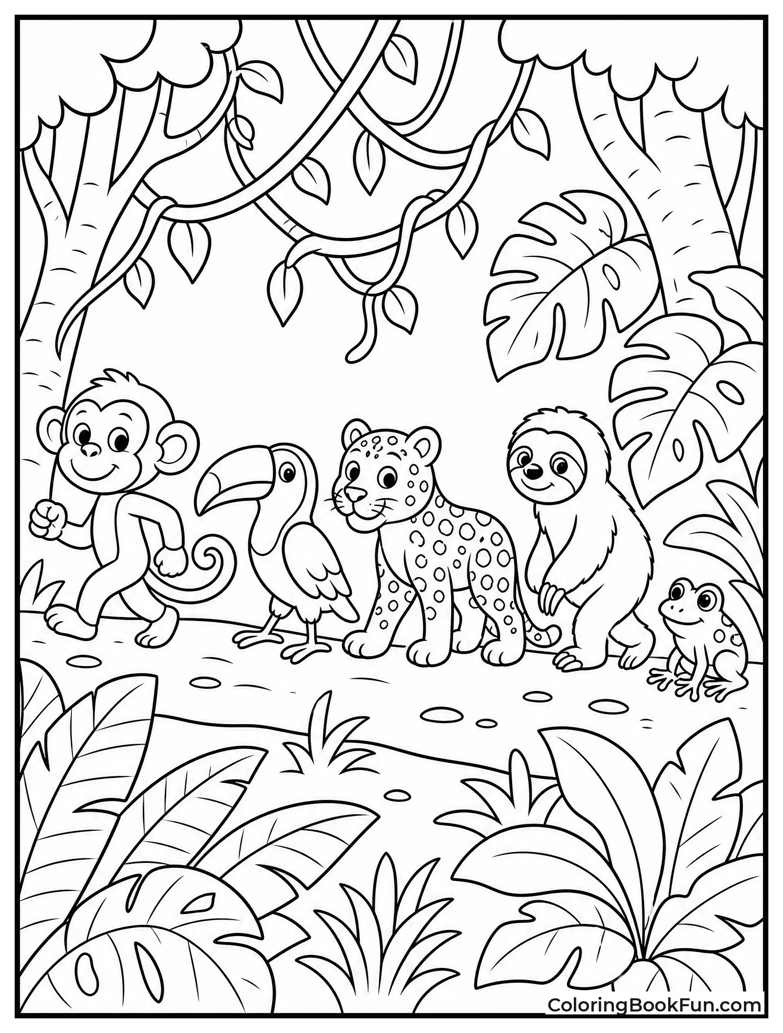 Jungle Animals Walking in Parade