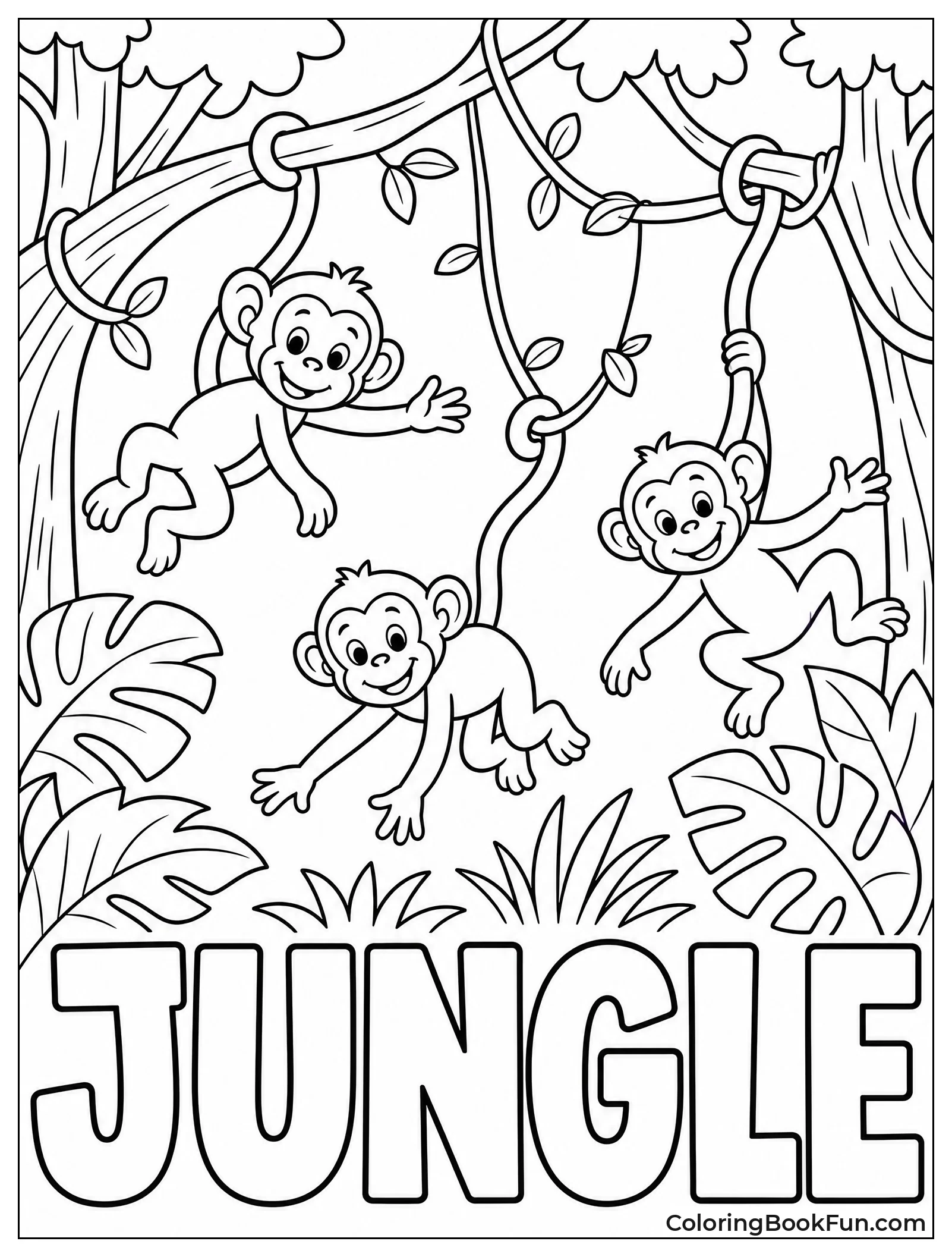 Spider Monkeys Swinging in Canopy