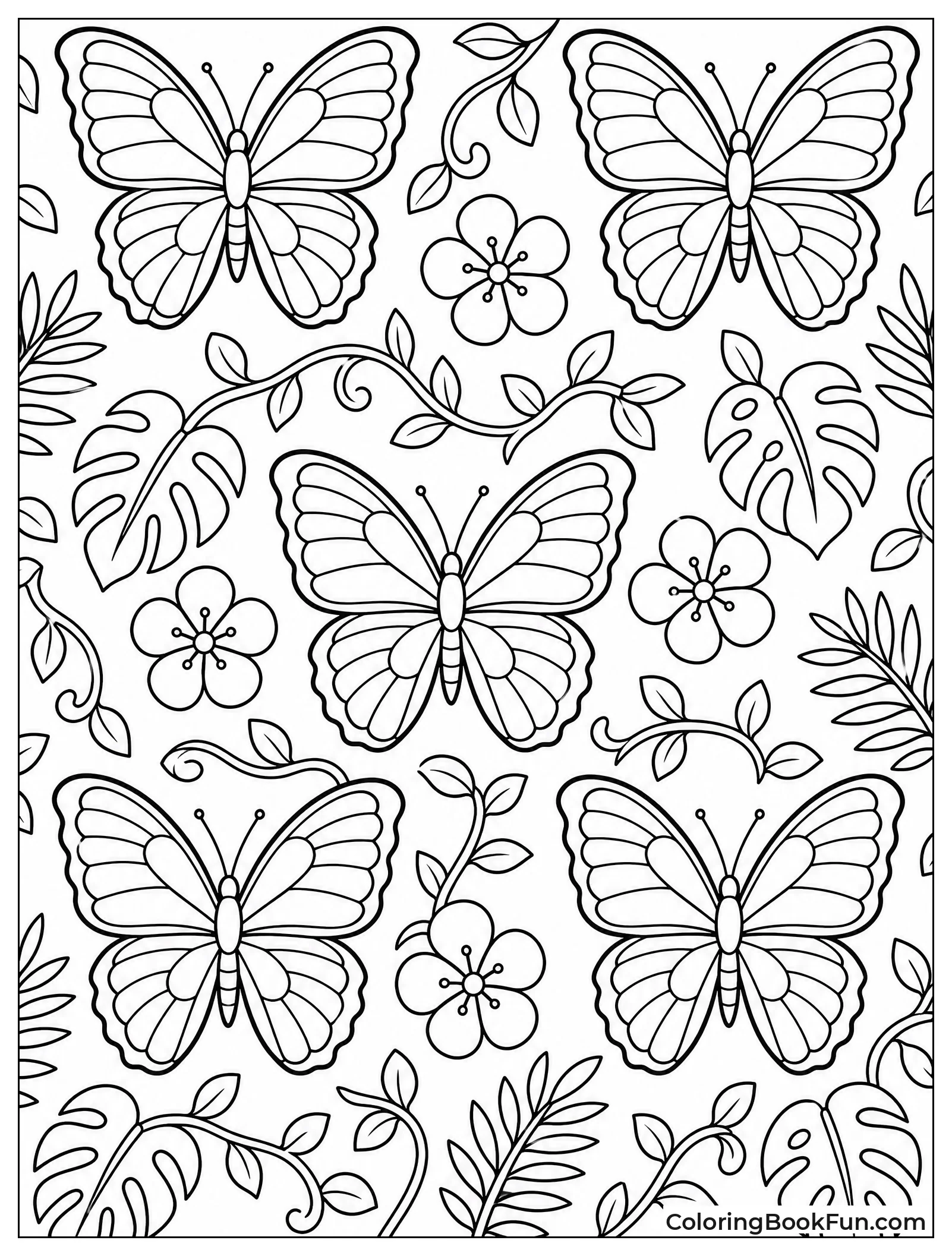Morpho Butterflies in Pattern