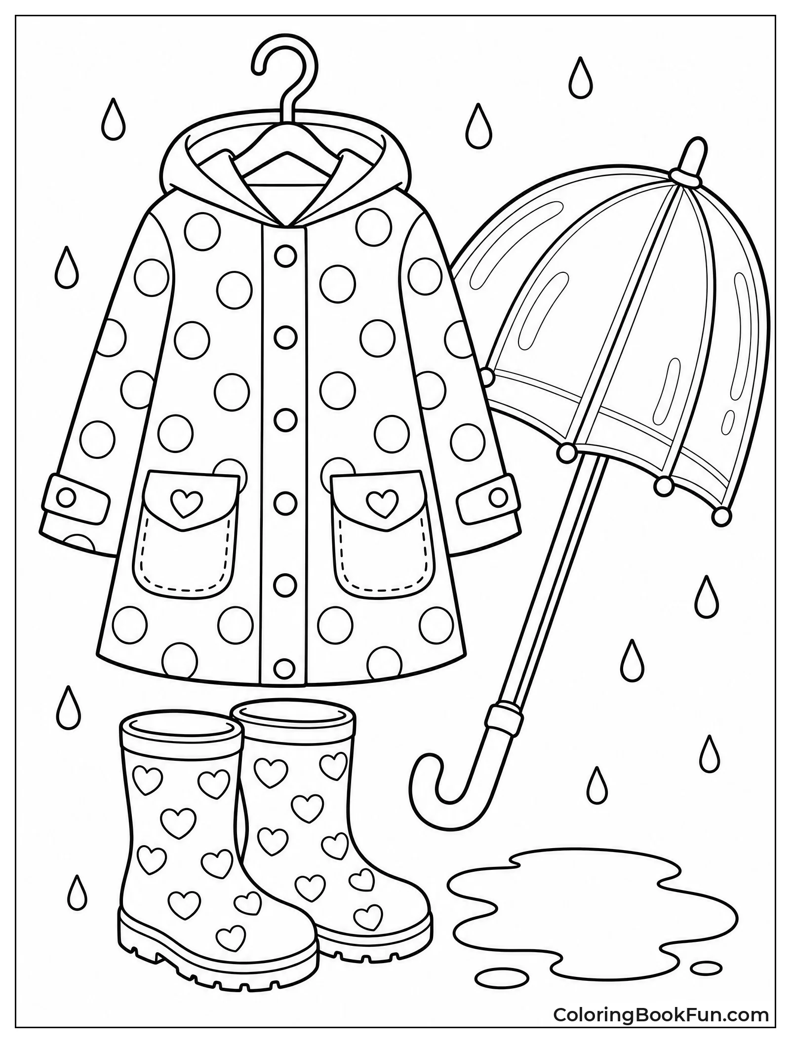 Raincoat with Matching Boots and Umbrella
