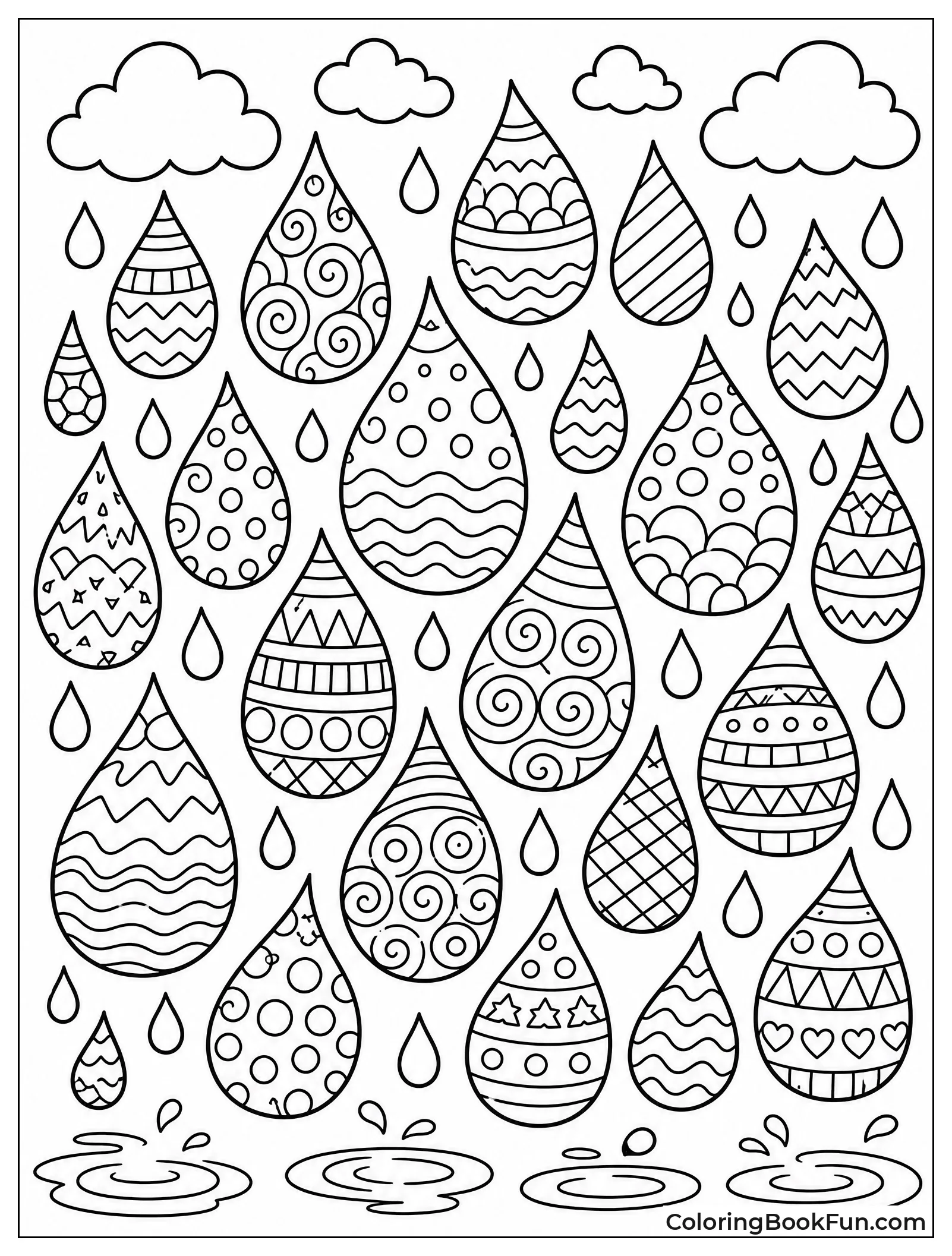 Raindrops Filled with Fun Patterns