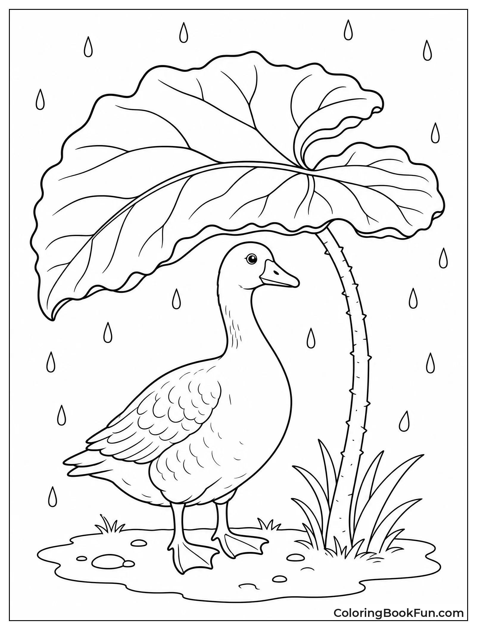 Goose Under Burdock Leaf