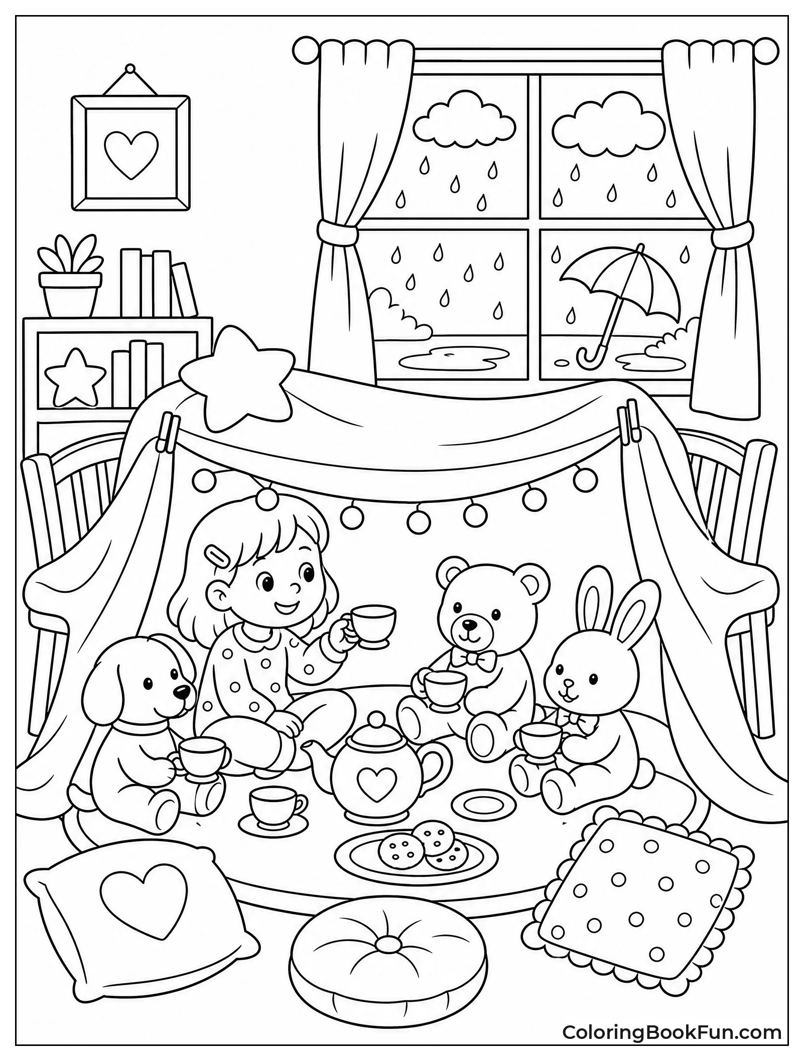 Tea Party Inside Cozy Fort