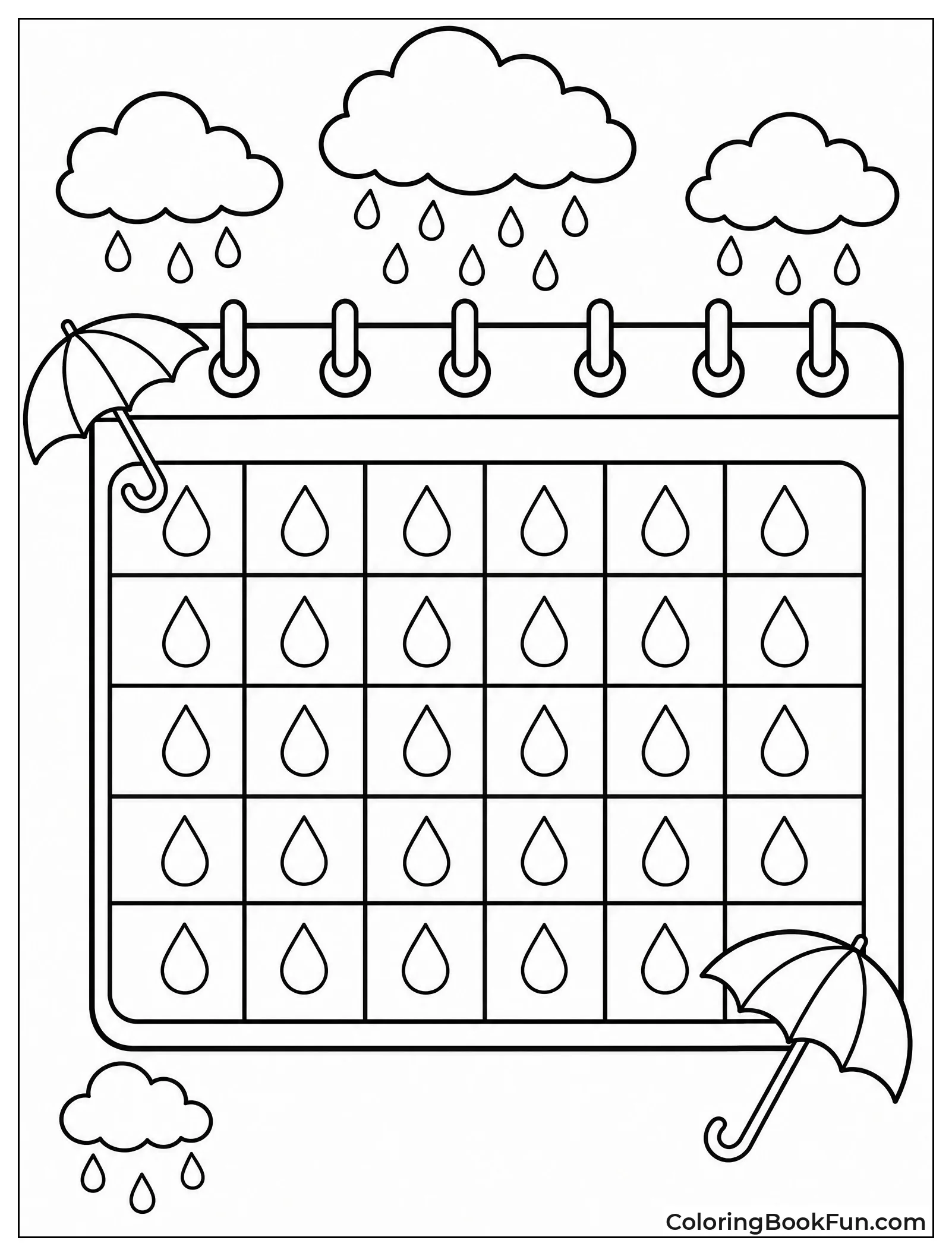 Calendar Tracks Rainy Days with Drops