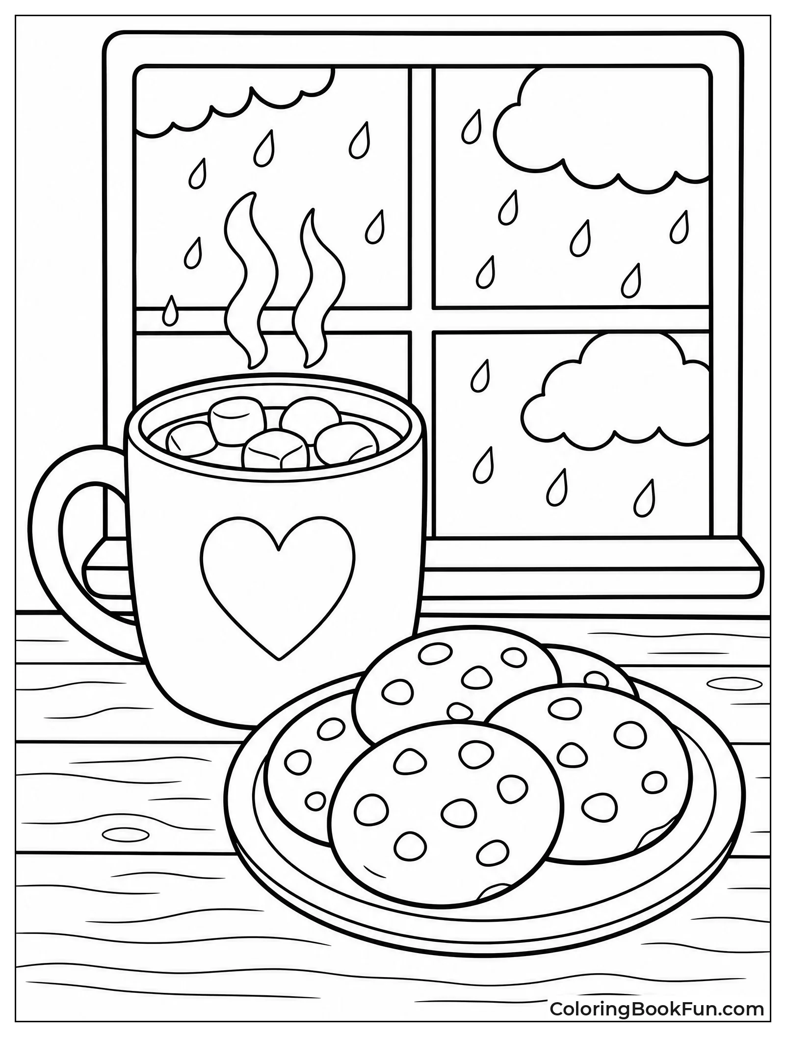 Hot Cocoa and Cookies on Table