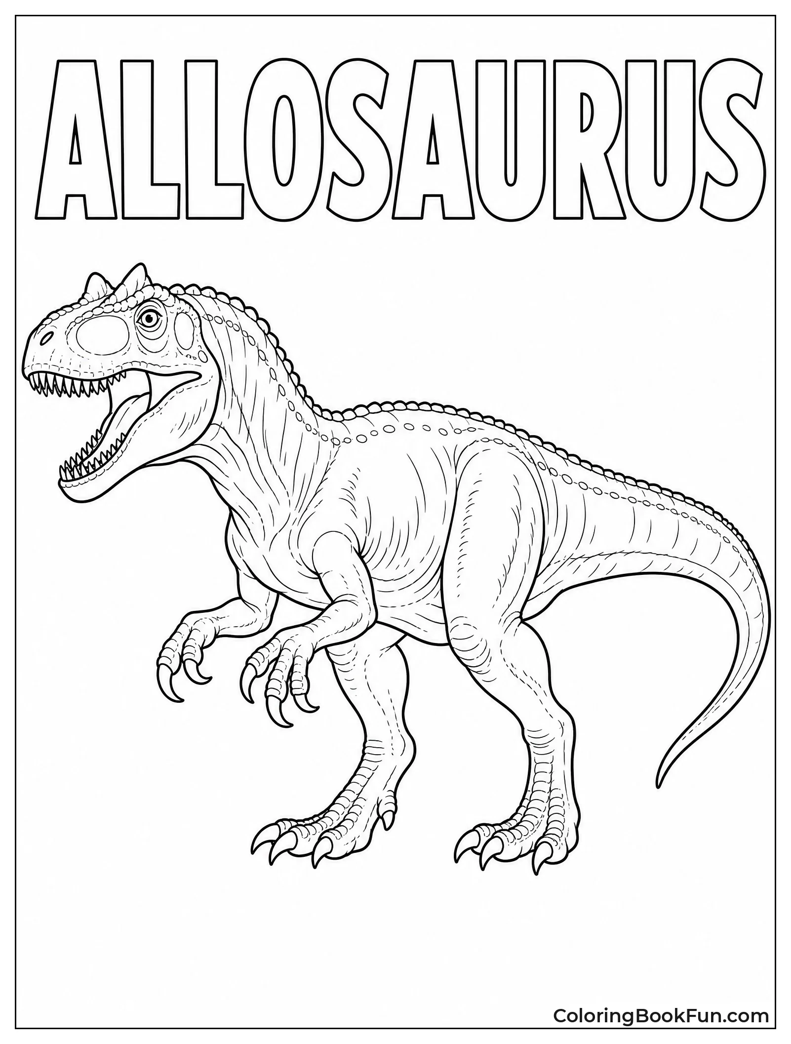 Realistic Allosaurus Standing in Profile