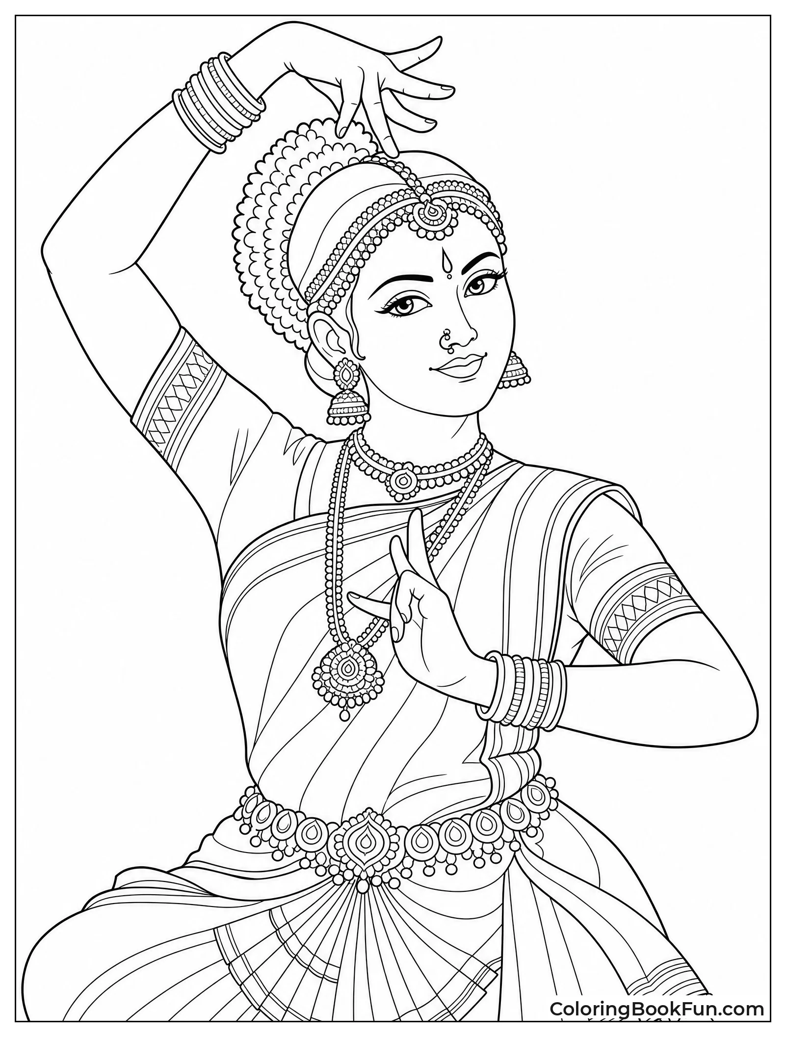 Woman Dances in Indian Dress