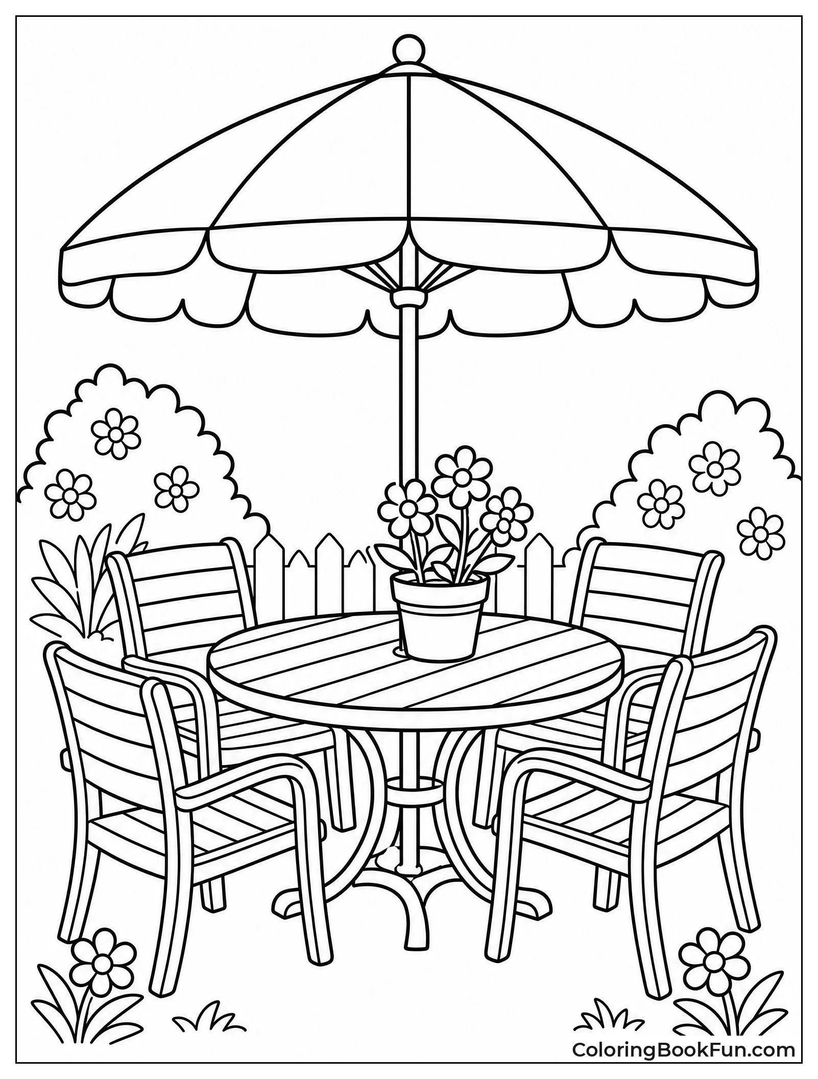Patio Umbrella Shades Garden Table