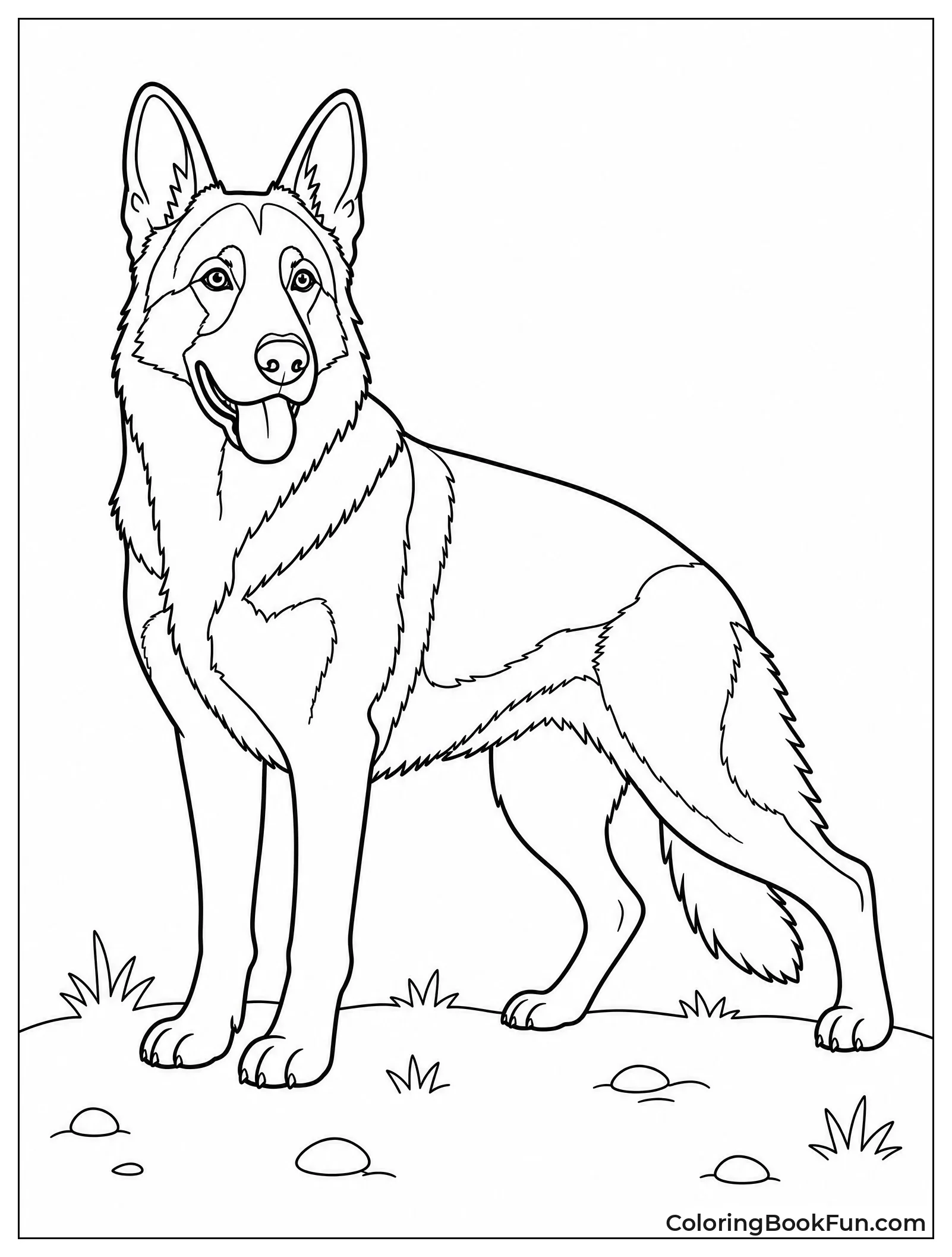 Realistic German Shepherd Standing Tall