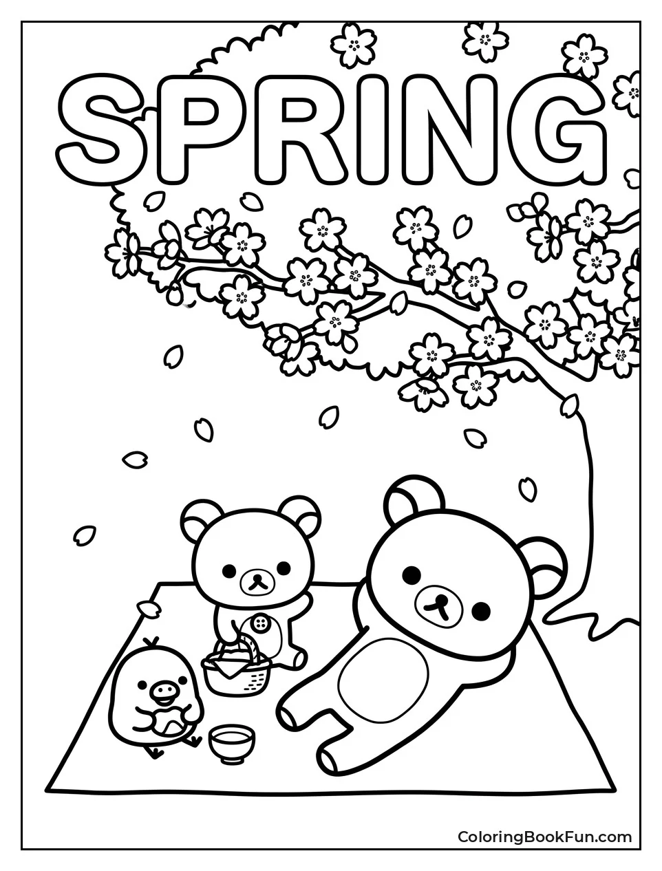 Picnic Under Blooming Cherry Blossoms