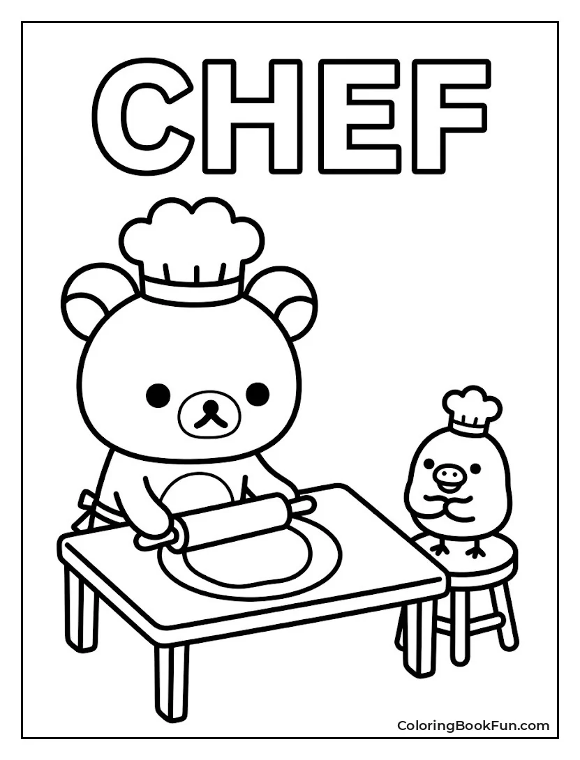 Rolling Dough in a Chef Hat
