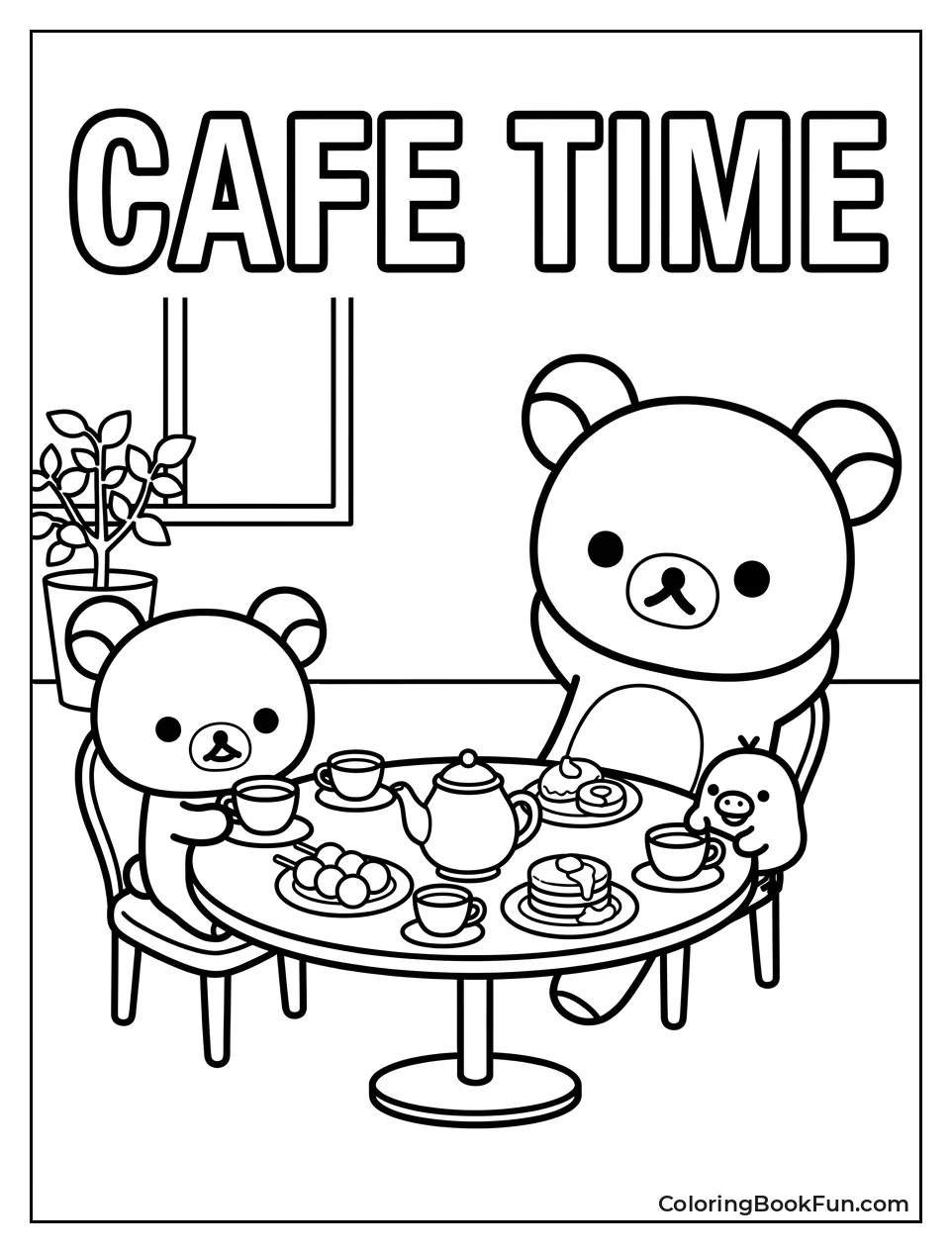 Enjoying Tea and Pastries at the Cafe