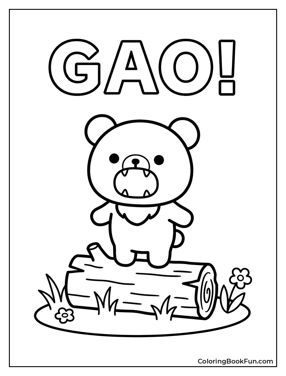 Cute Roar on a Log
