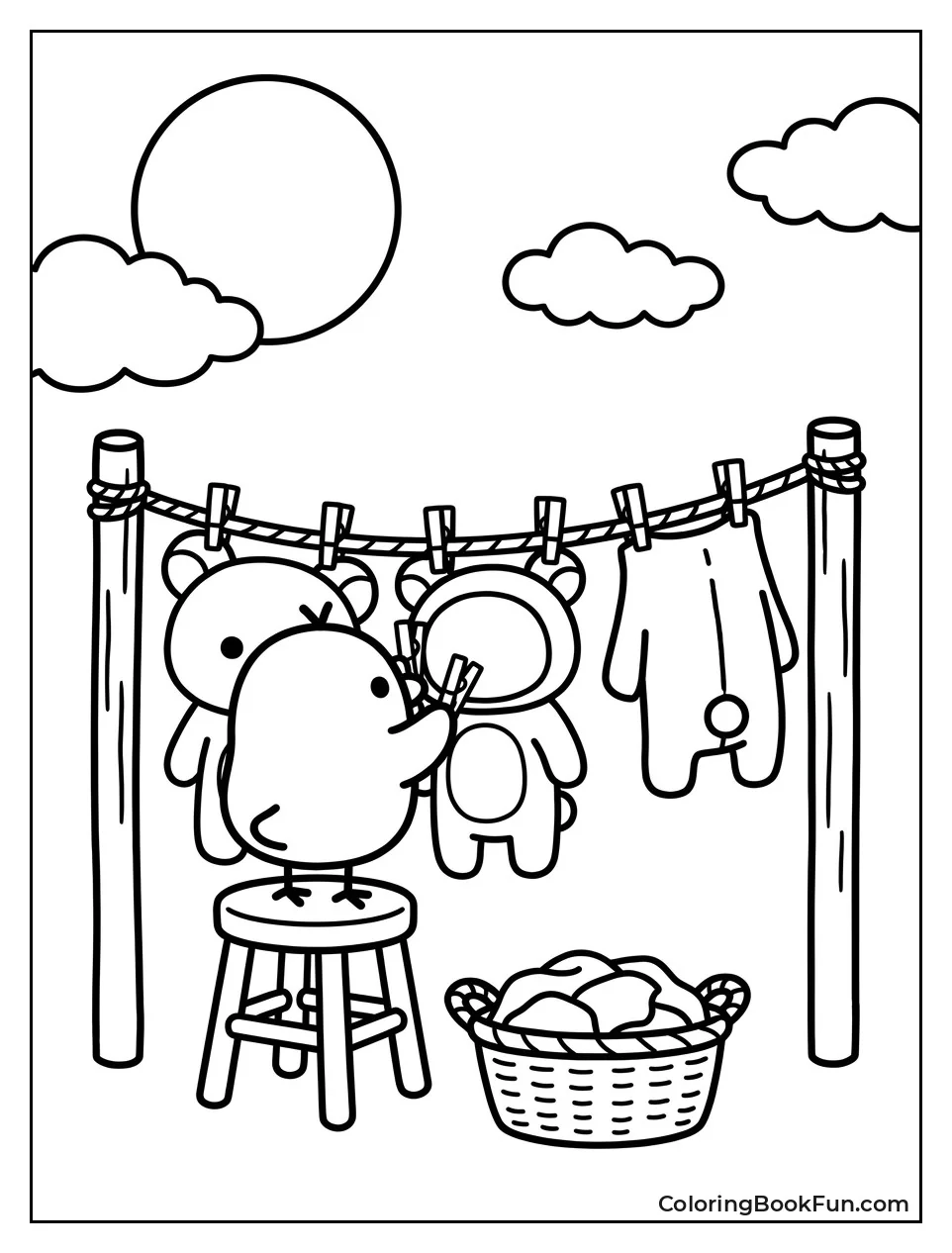 Hanging Bear Suits on the Line