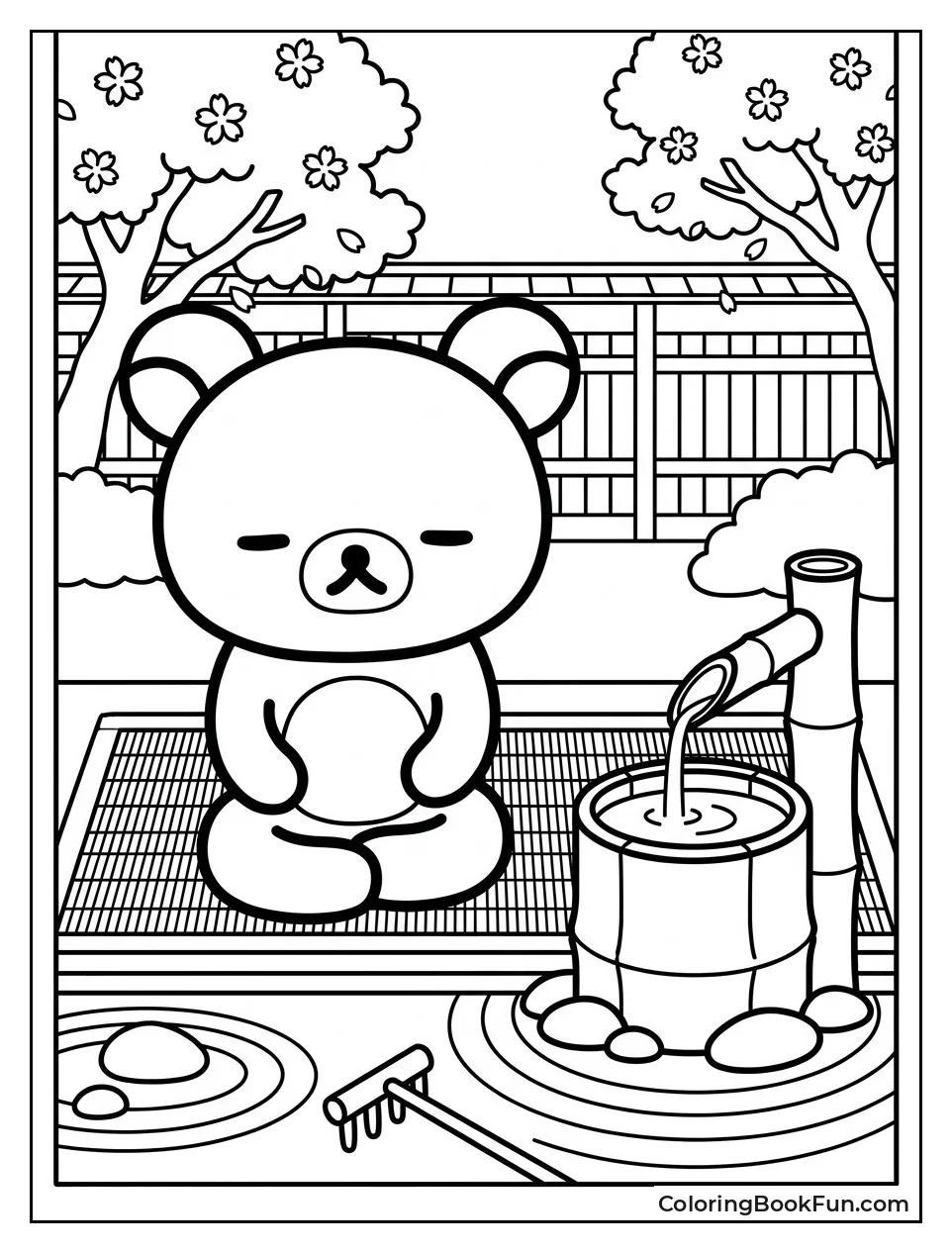 Meditating in a Peaceful Zen Garden