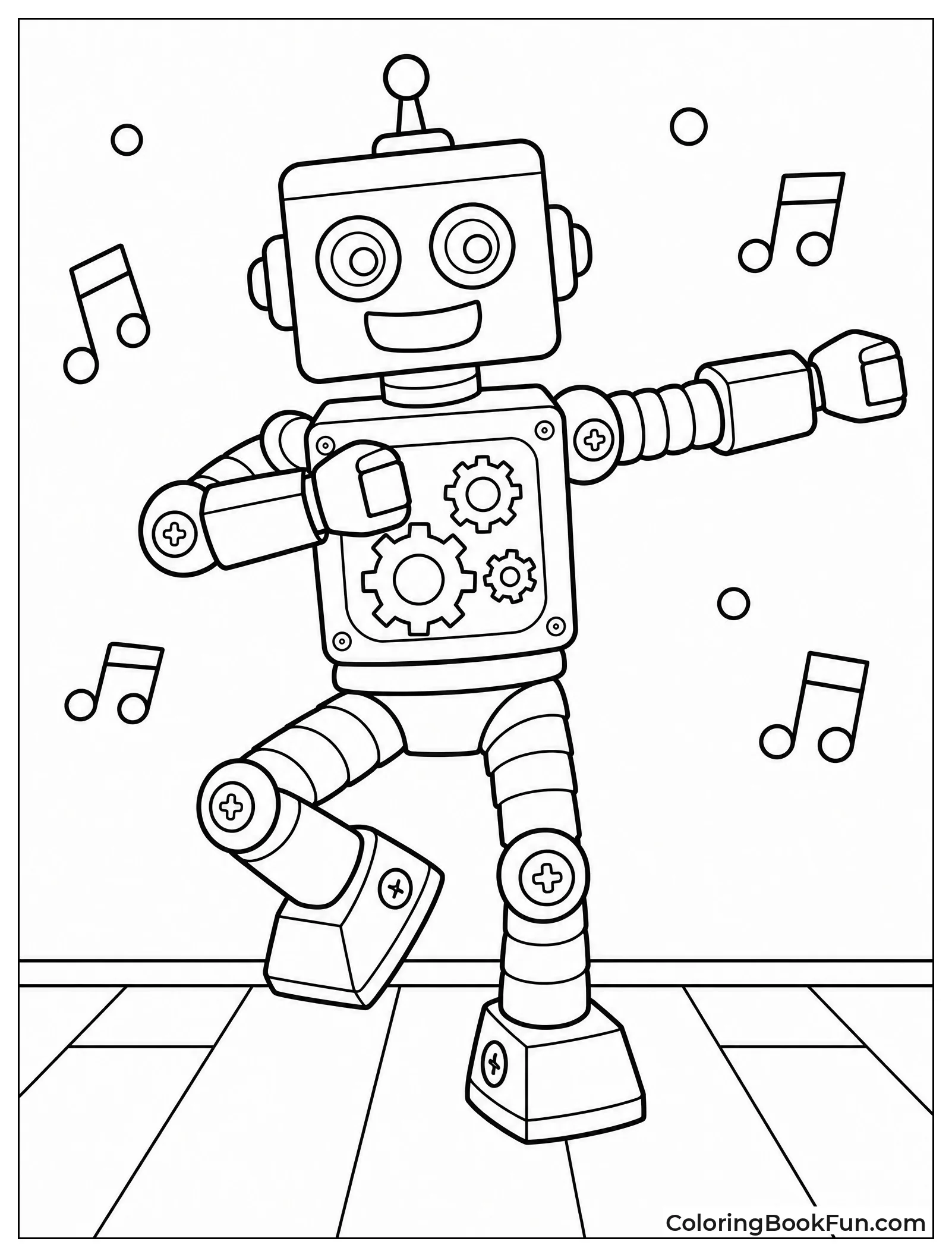 Robot Dances with Visible Gears