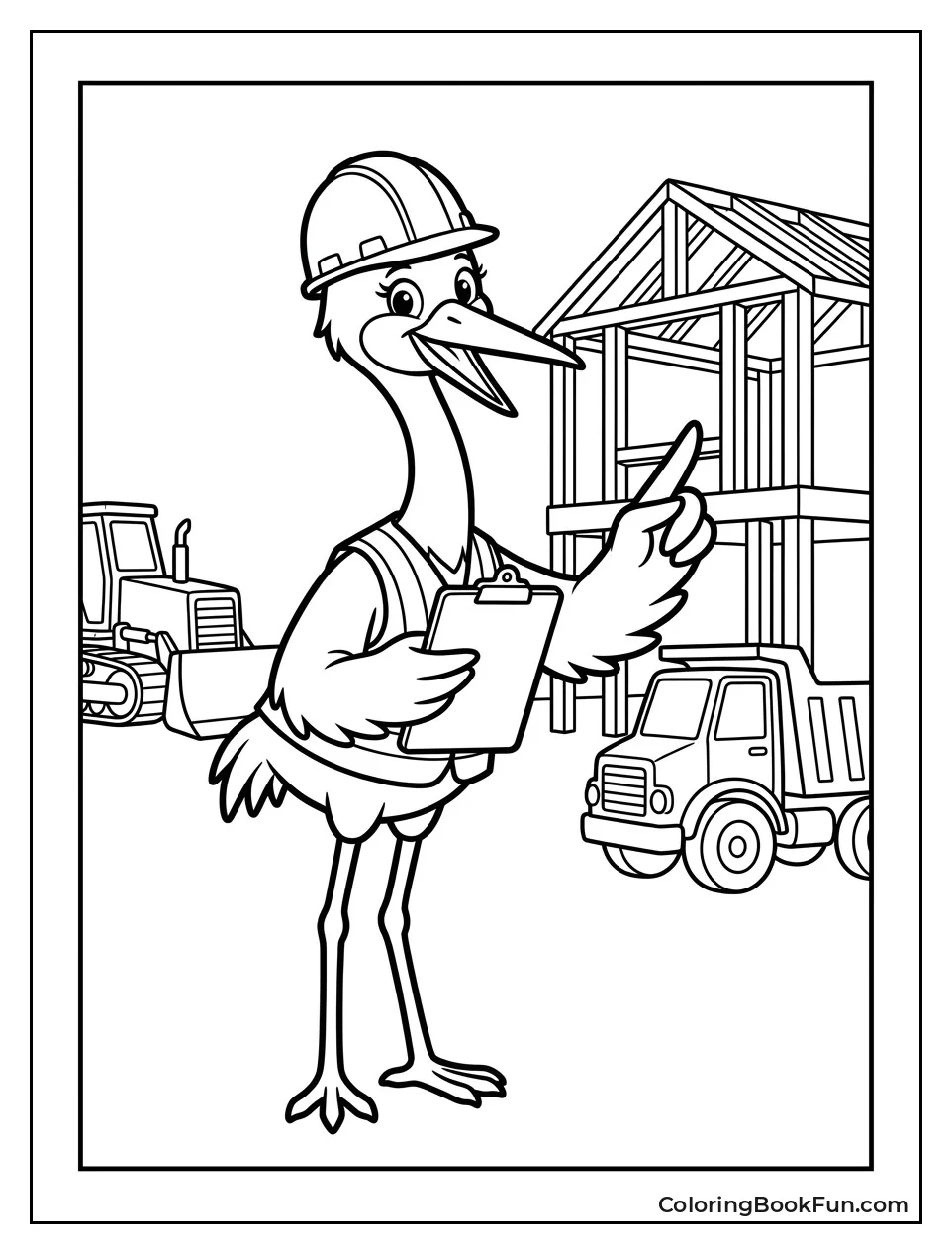 Auntie Crane Directs Construction Project