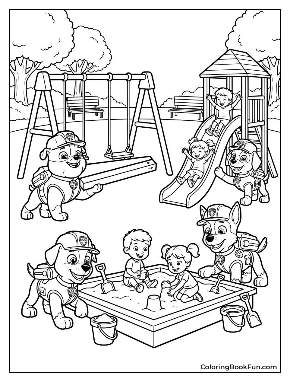 Pups Build Fun Playground