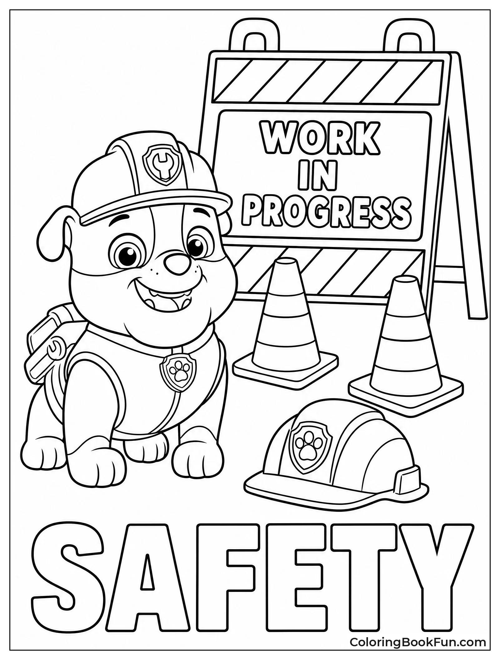 Safety Cones And Hard Hat