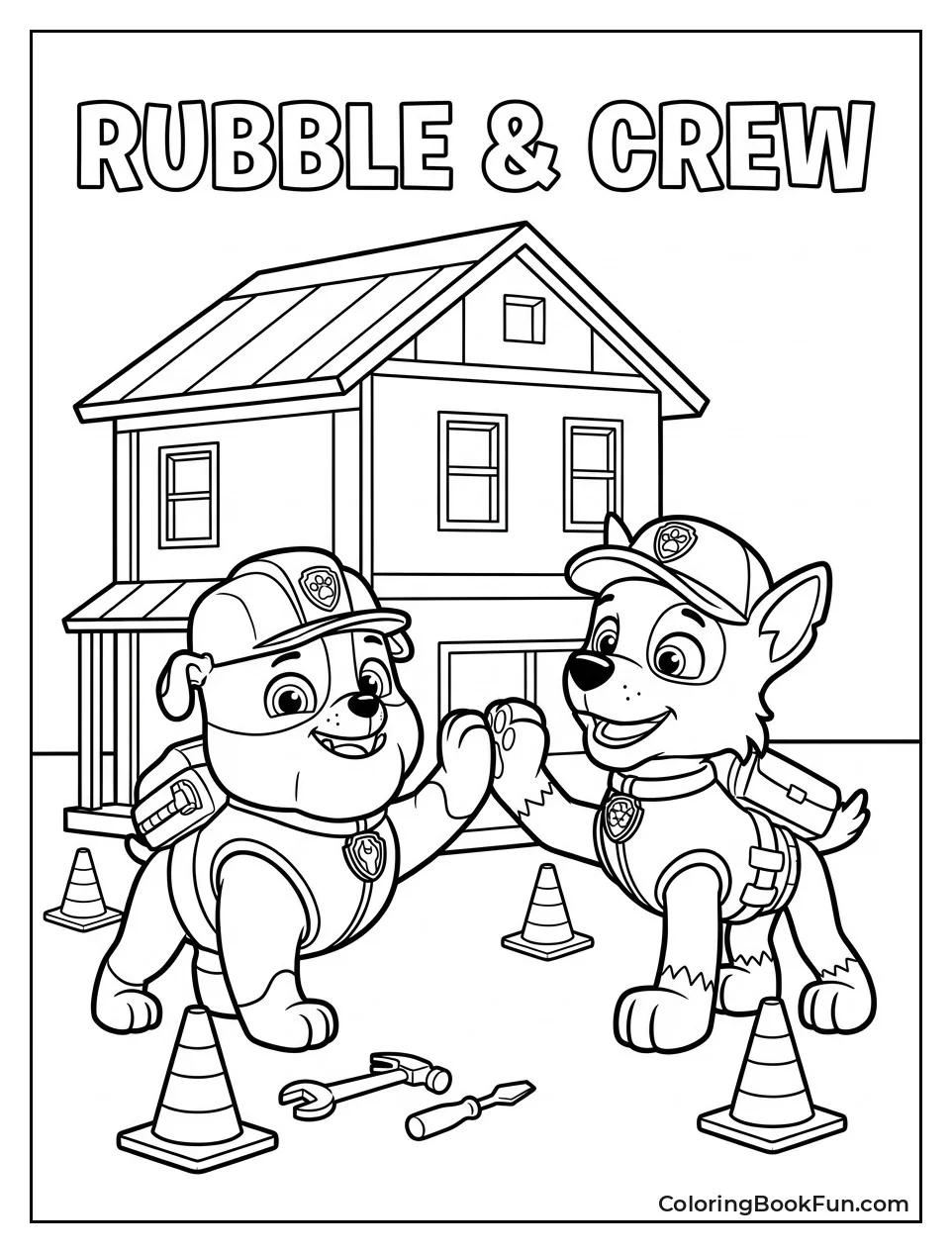 Rubble and Wheeler High Five