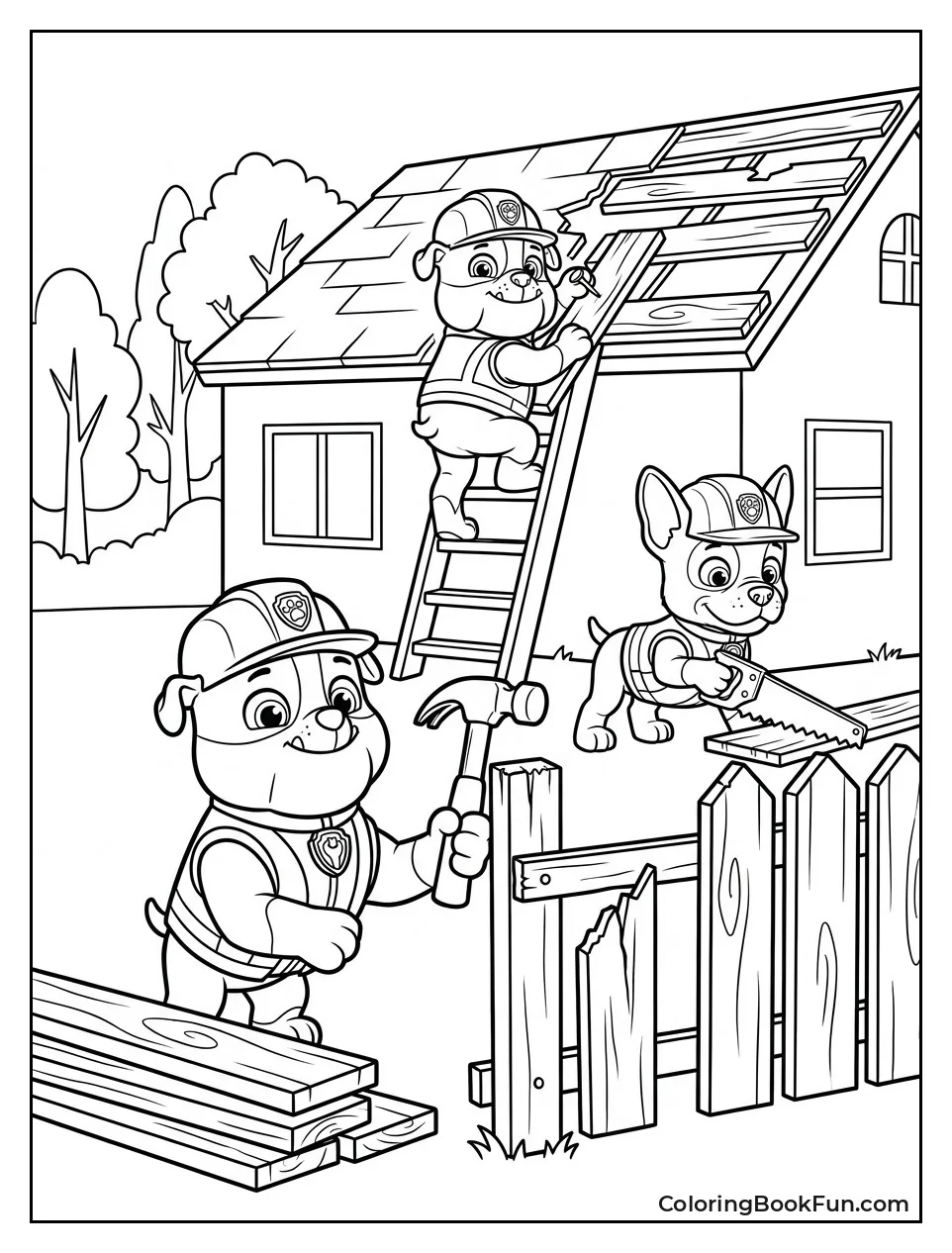 Pups Fix Storm Damaged Roof