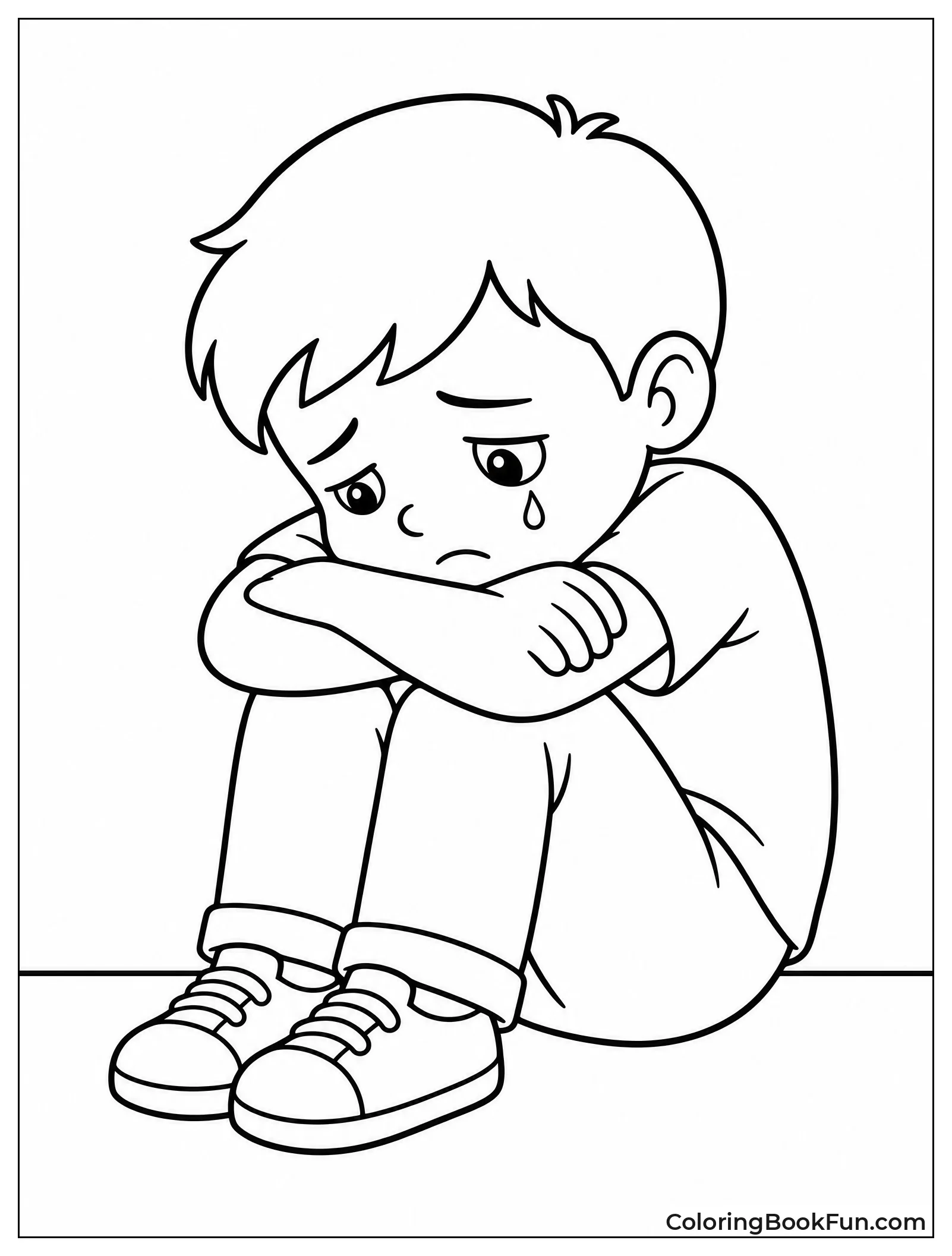 Boy Sitting with Knees Up