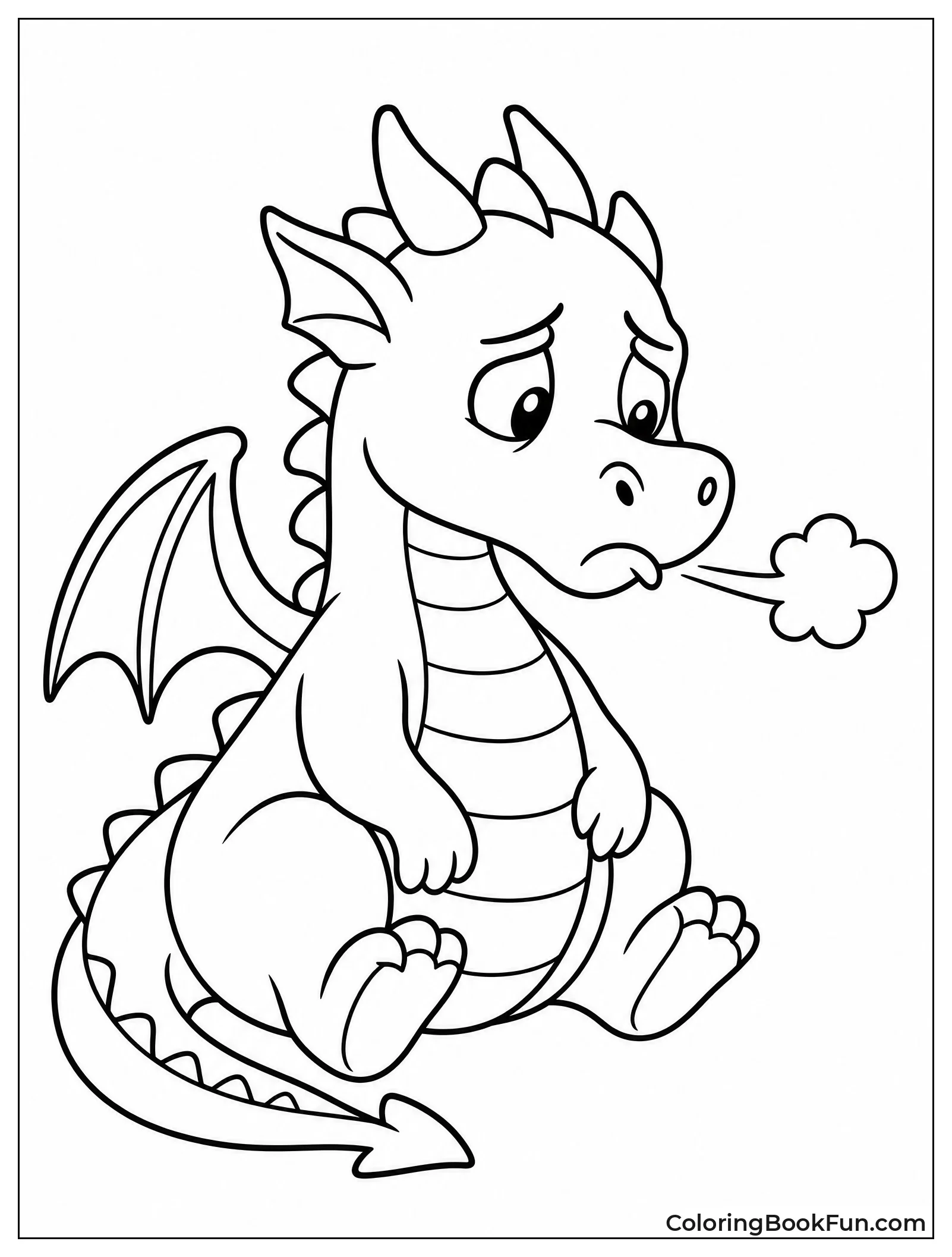 Dragon Blowing Gray Smoke