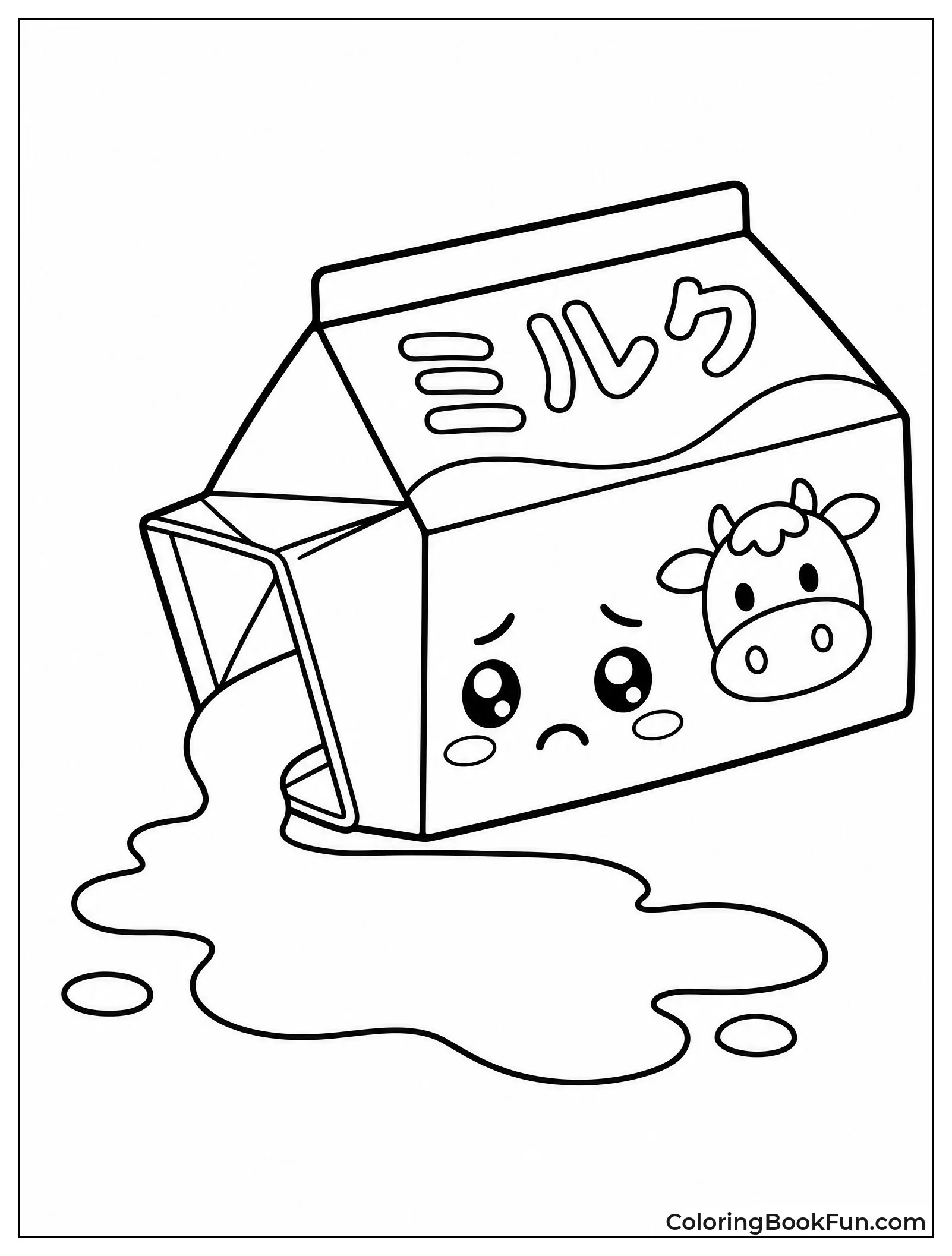 Spilled Kawaii Milk Carton