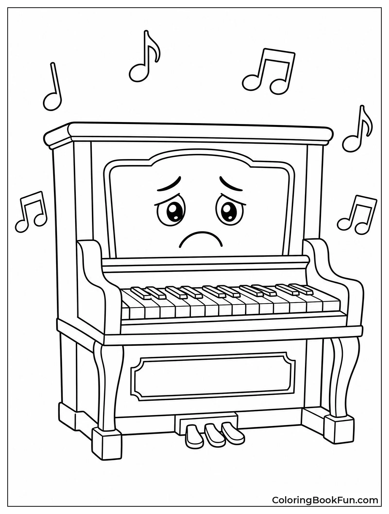 Sad Piano with Notes