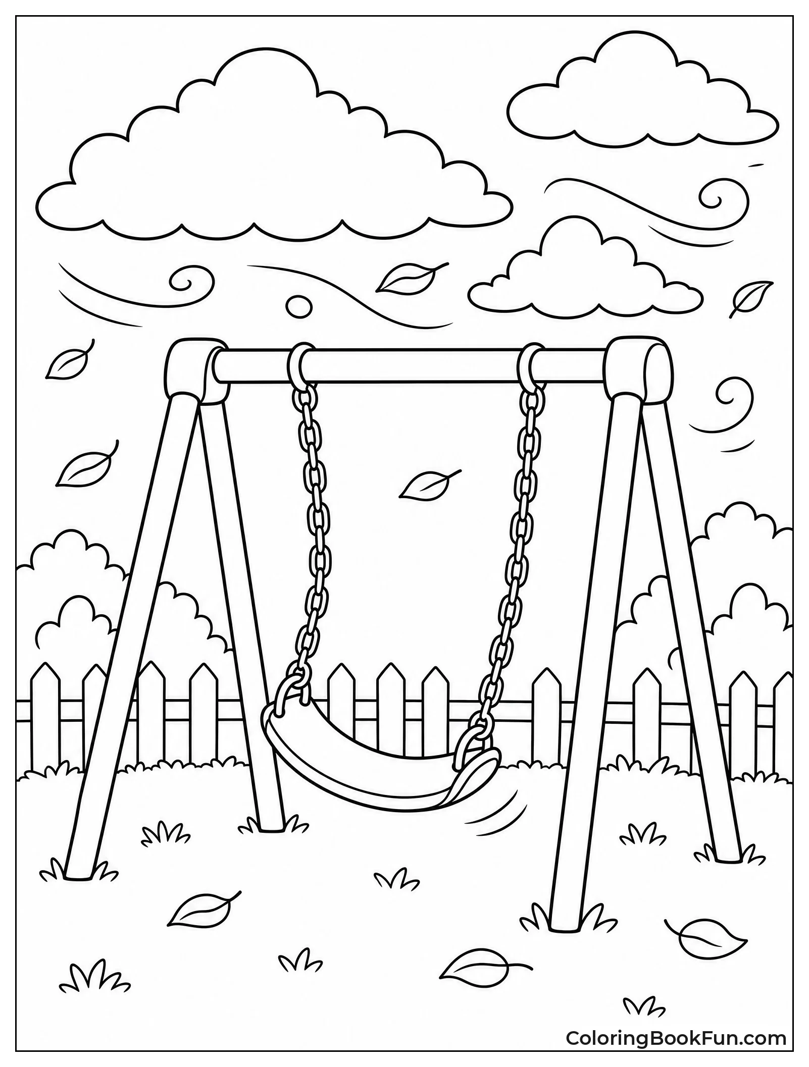Lonely Swing in Wind