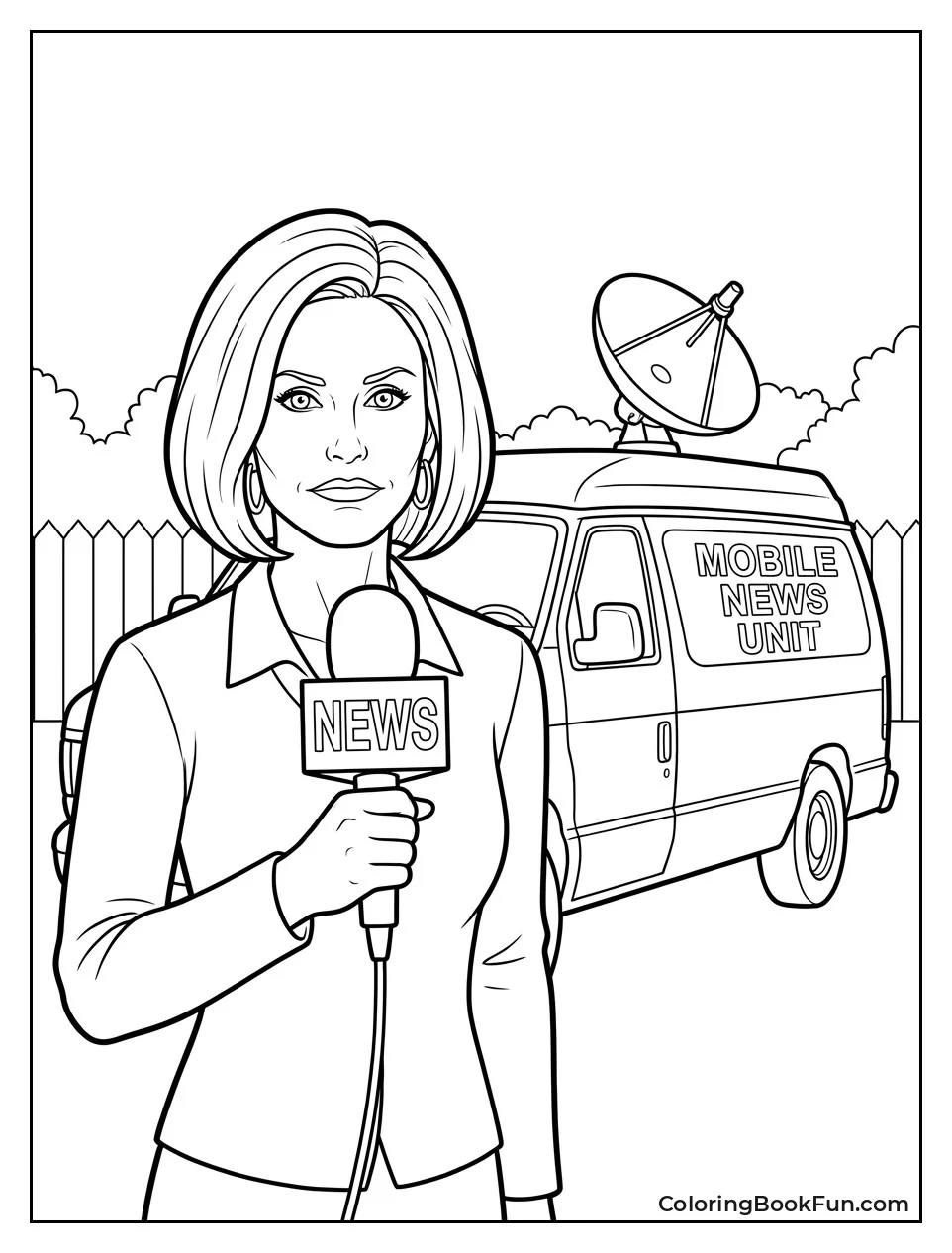 Gale Reporting News with Microphone