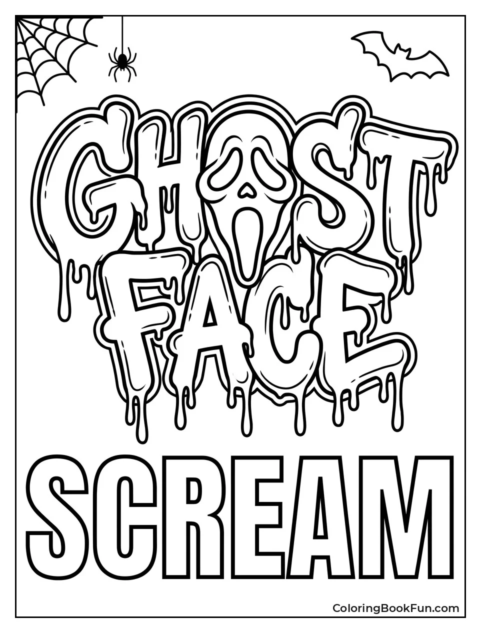 Graffiti Spelling Ghostface with Mask