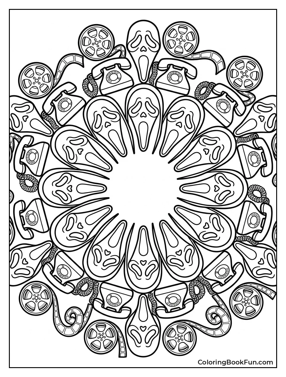 Mandala Made of Ghostface Masks