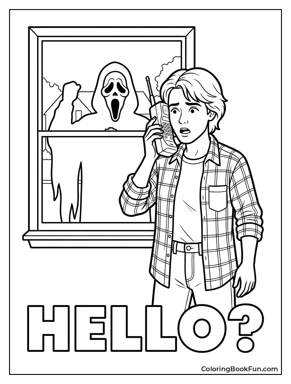 Surprised Character Sees Ghostface in Window